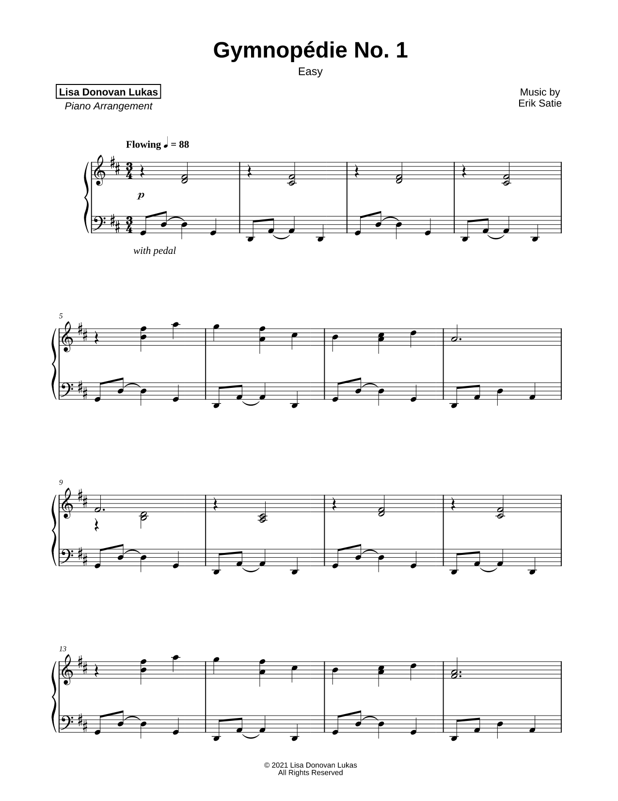 Gymnopédie No. 1 [easy]