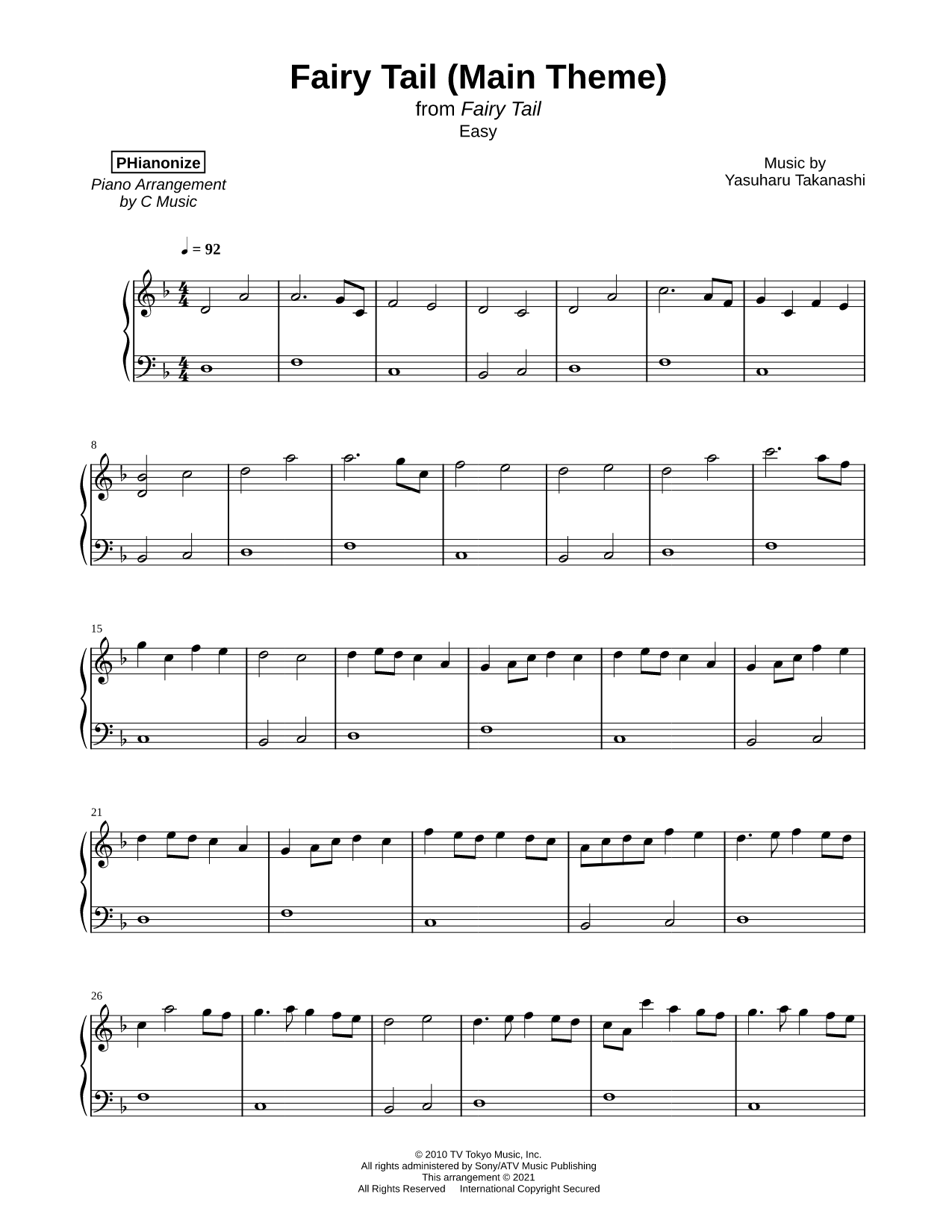Fairy Tail (Main Theme) [easy]