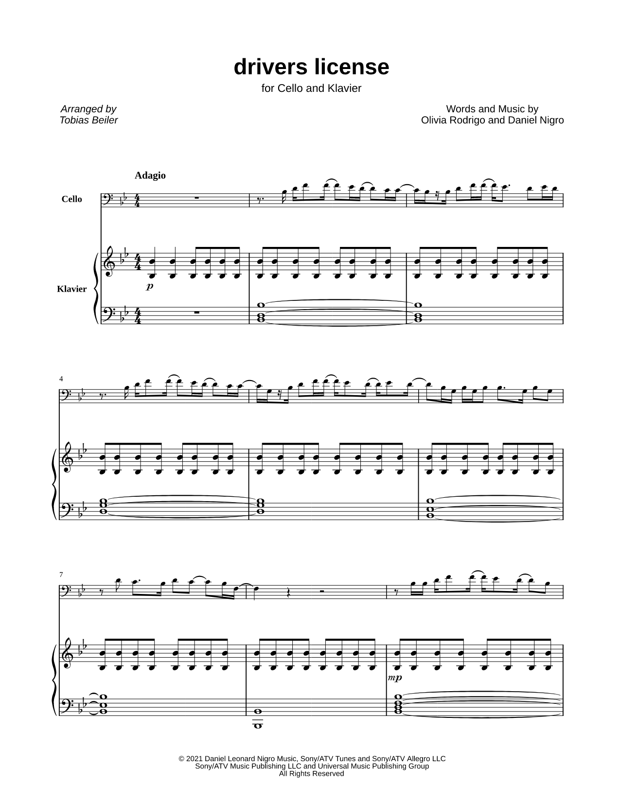 drivers license - Cello & Piano