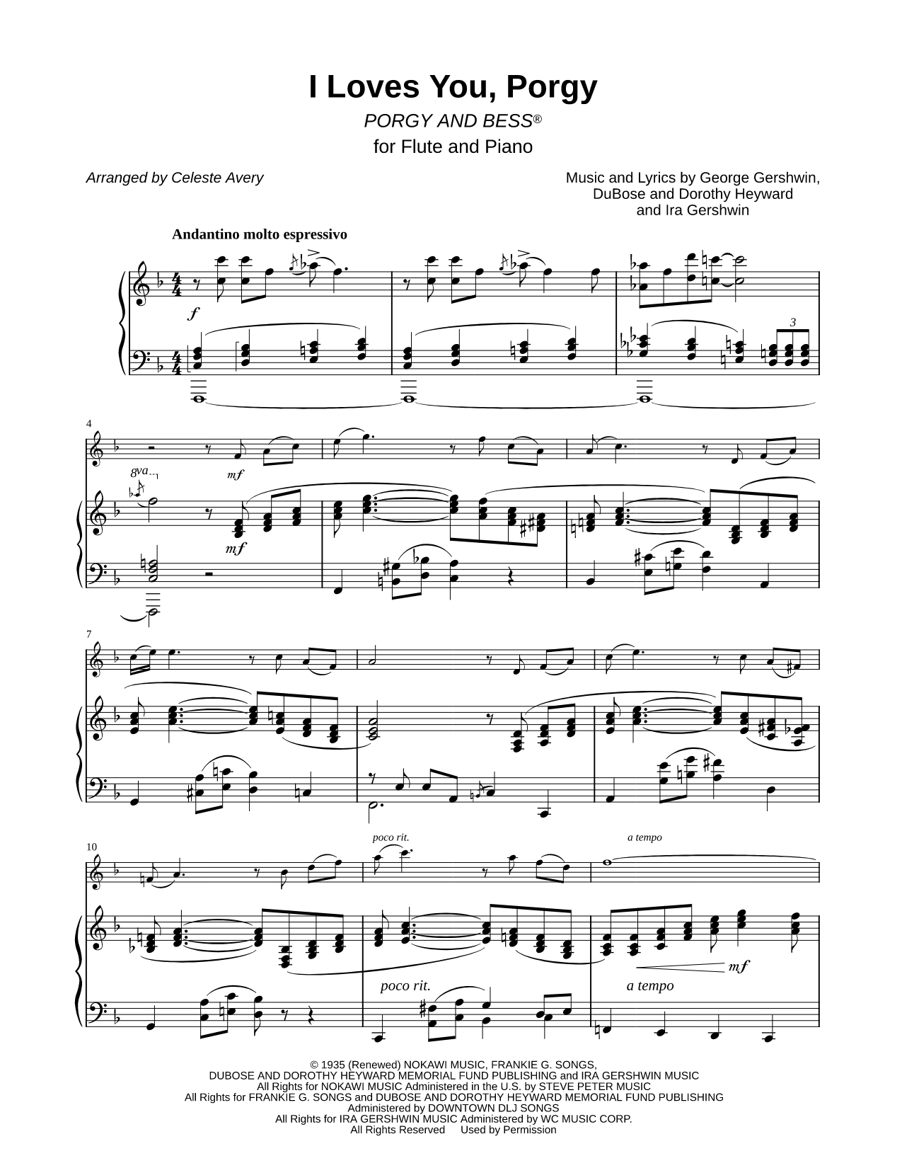 I Loves You Porgy - Flute & Piano