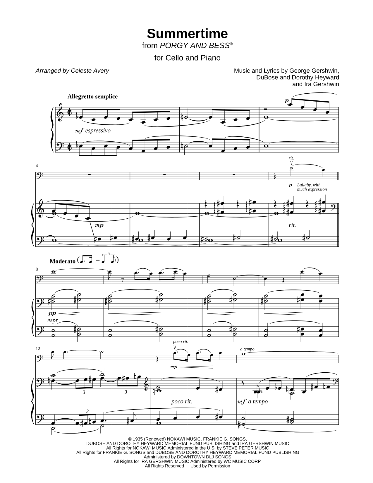 Summertime - Cello & Piano