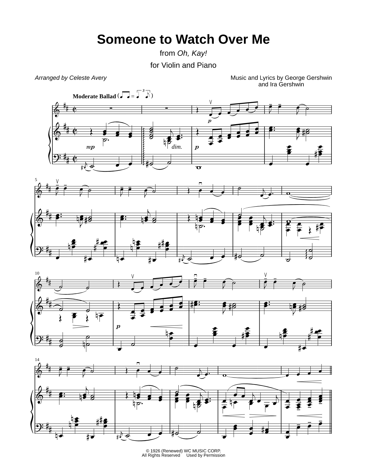 Someone to Watch Over Me - Violin & Piano