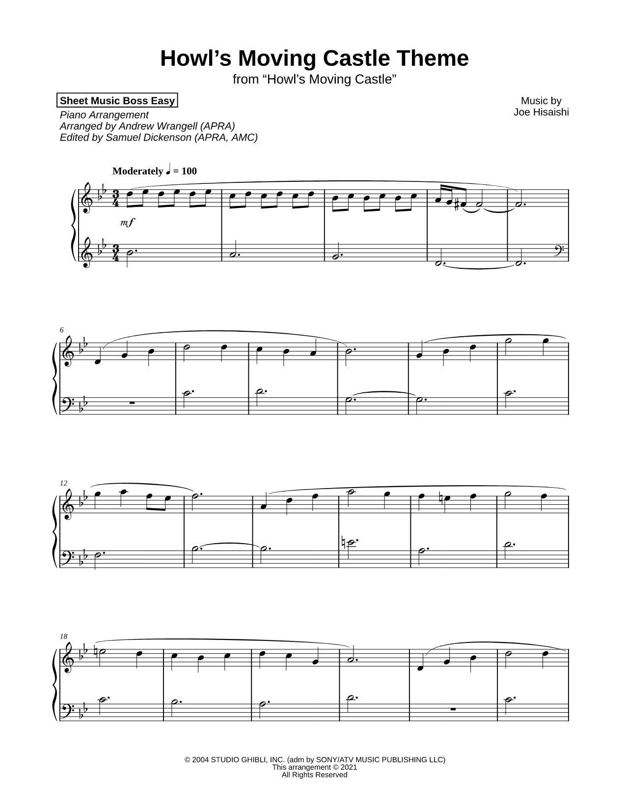 Howl's Moving Castle Theme [easy]