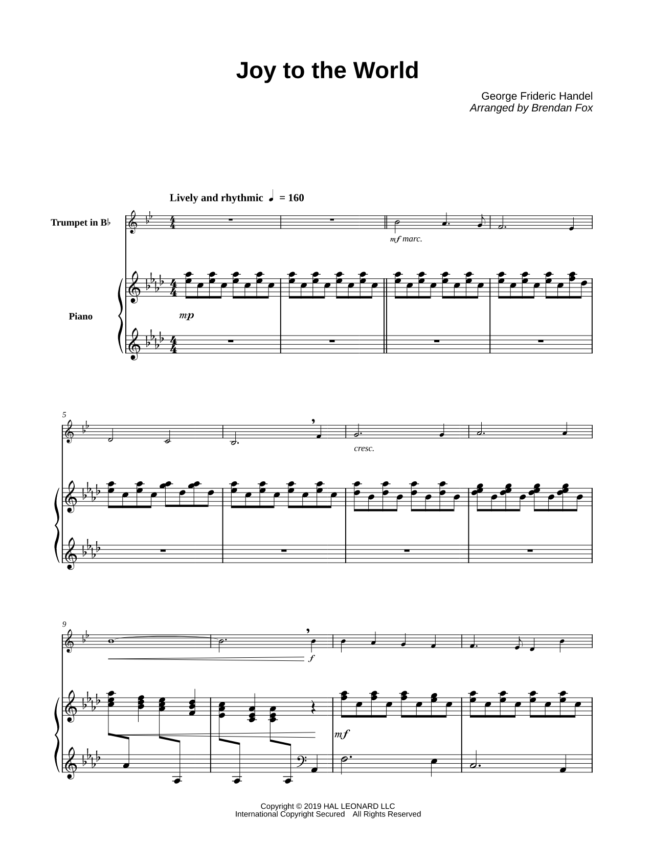 Joy to the World - Trumpet & Piano