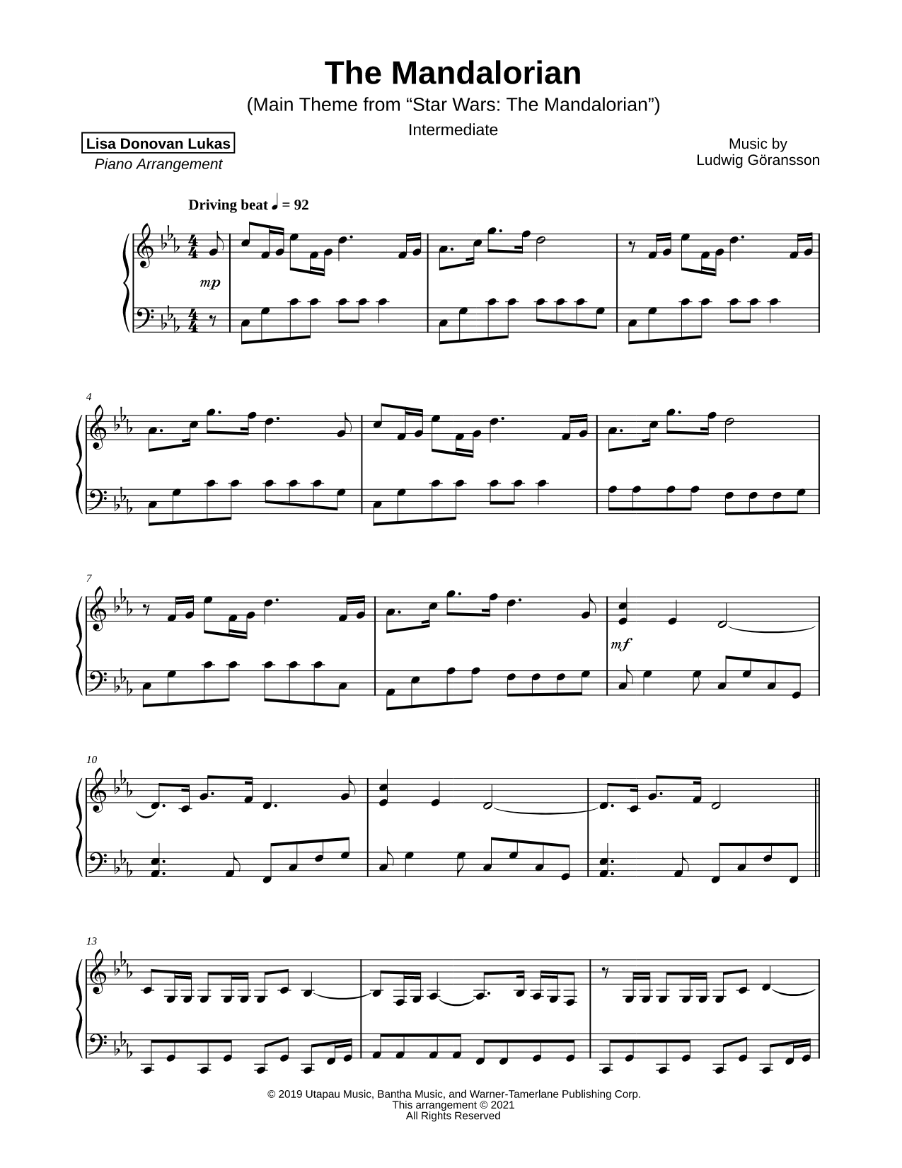Star Wars: The Mandalorian (Main Theme) [intermediate]