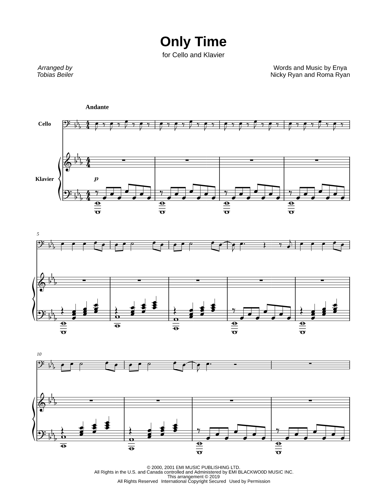 Only Time - Cello & Piano
