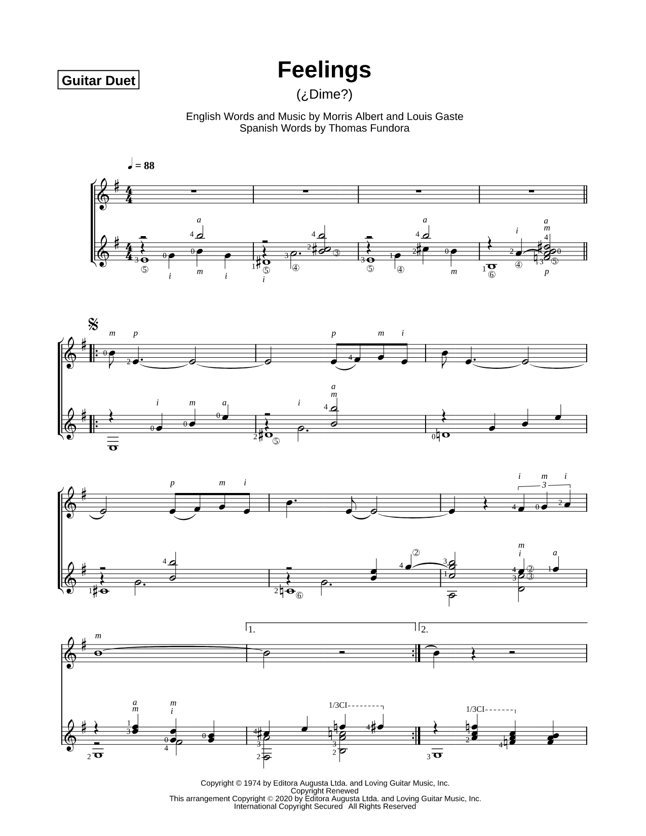 Feelings - Guitar Duet