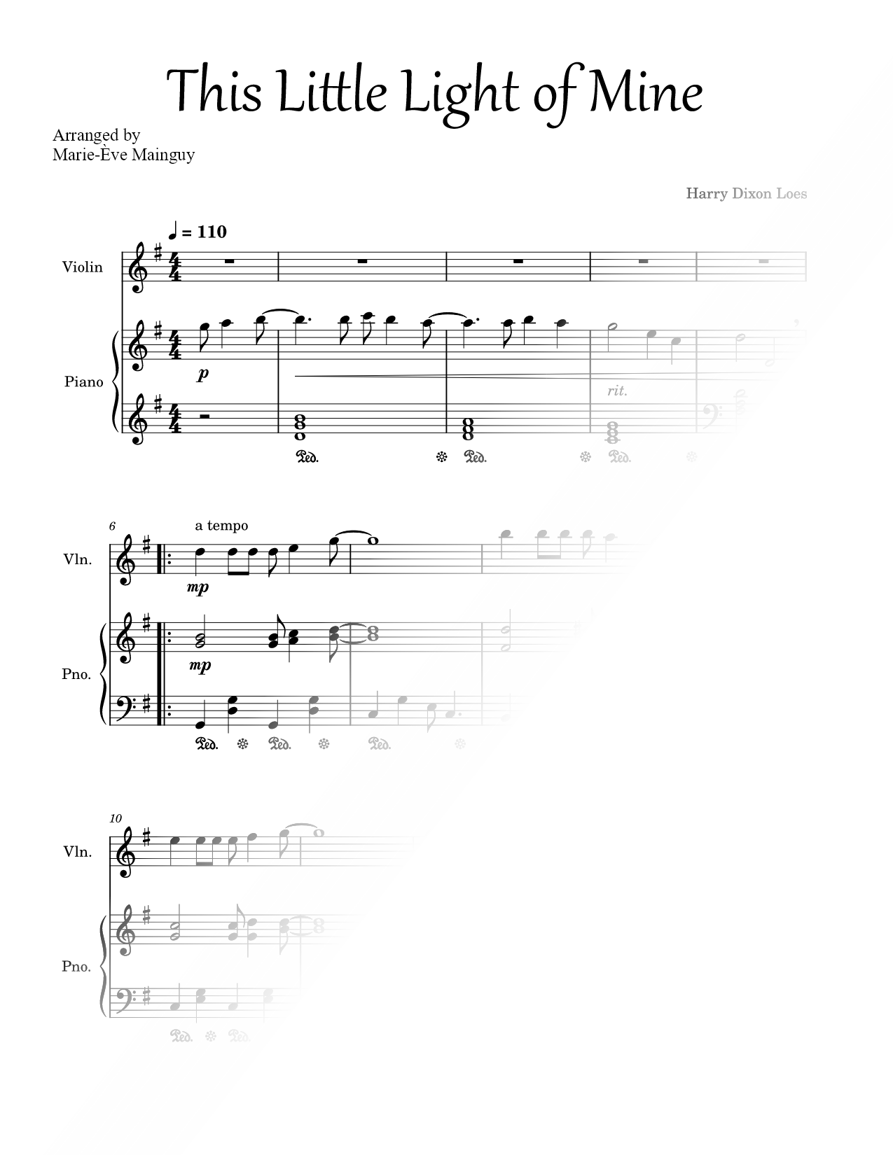 This Little Light of Mine - Violin & Piano