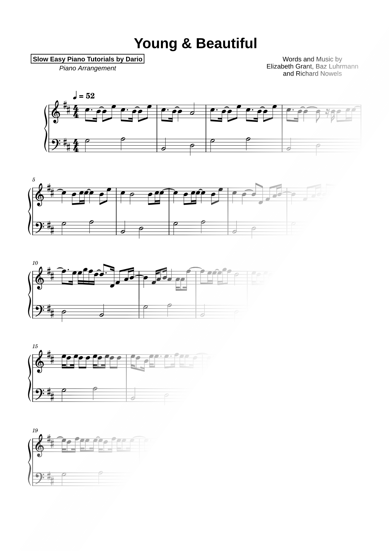 Young & Beautiful [Slow Easy Piano Tutorial]