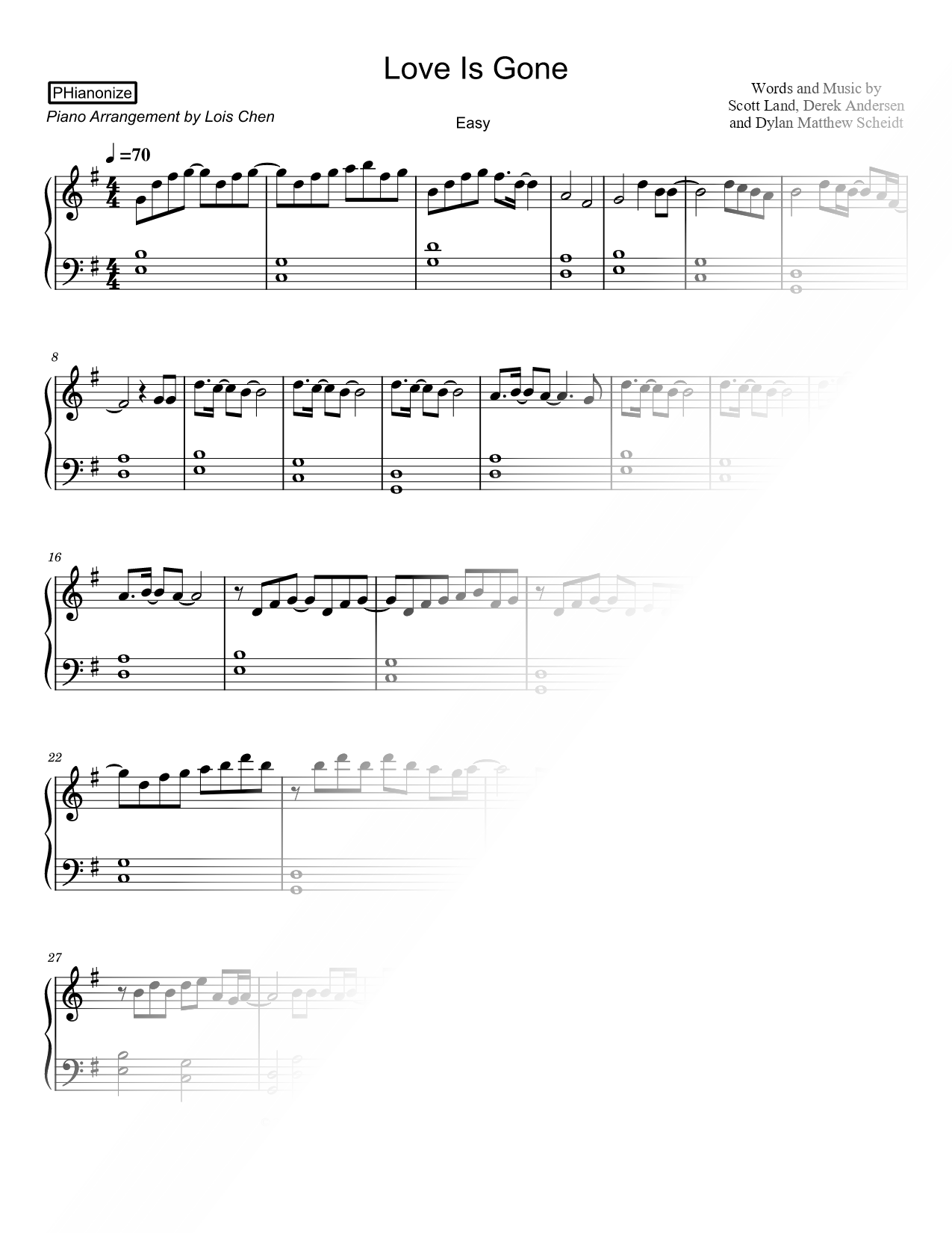 Love Is Gone [easy]