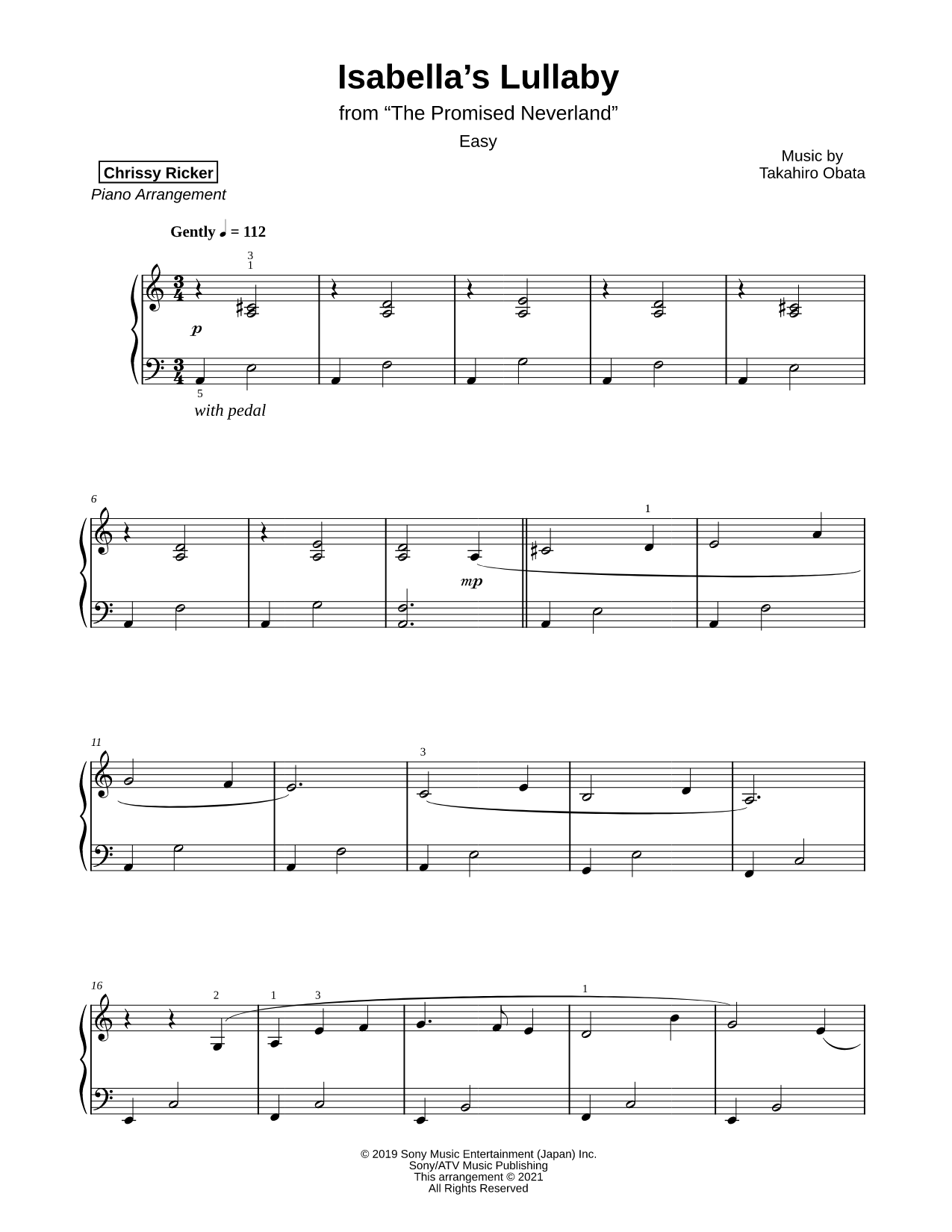 Isabella's Lullaby [easy]