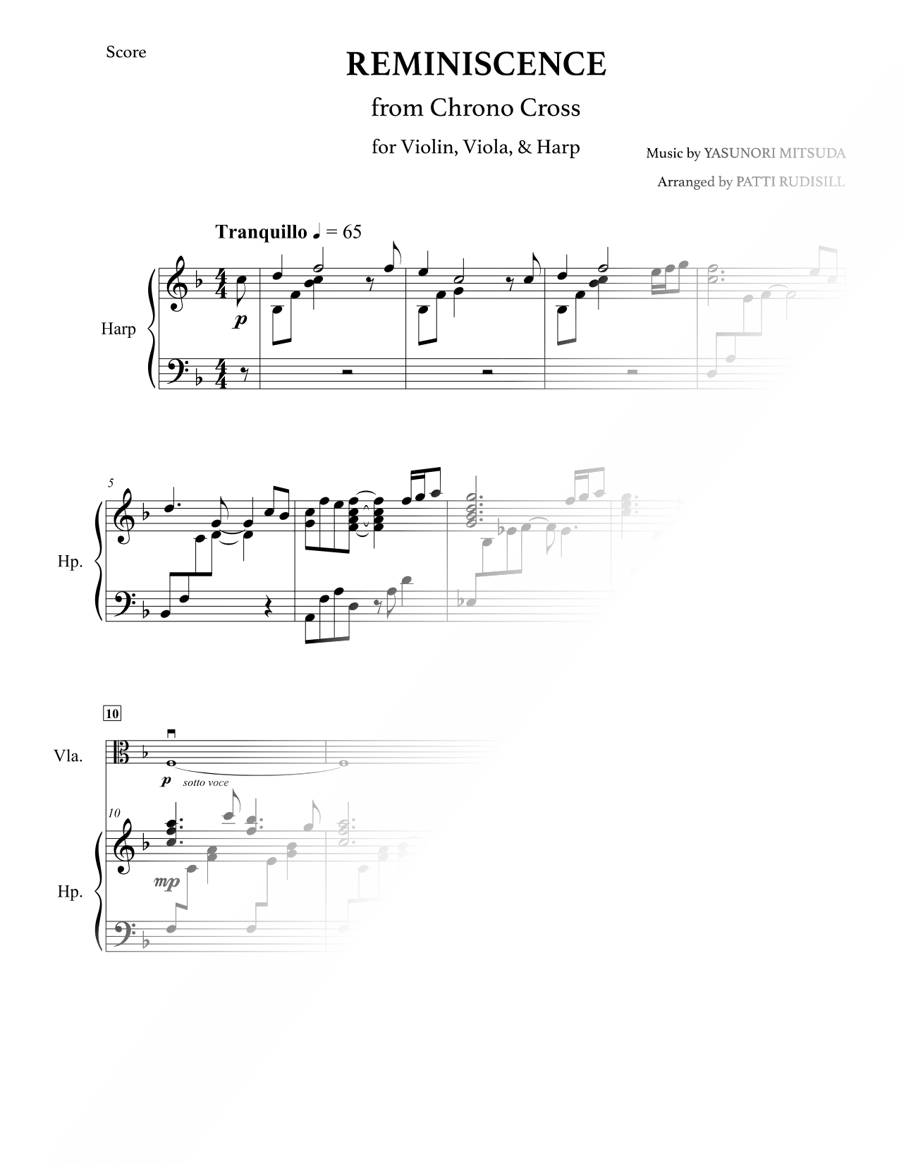 Reminiscence - Violin, Viola & Harp