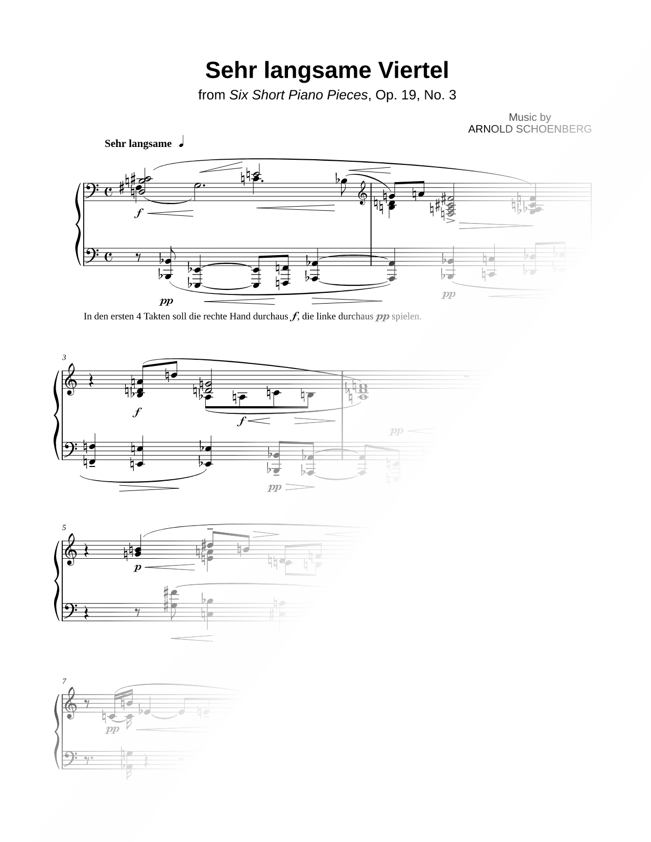Six Short Piano Pieces, Op. 19: 3. Sehr langsame