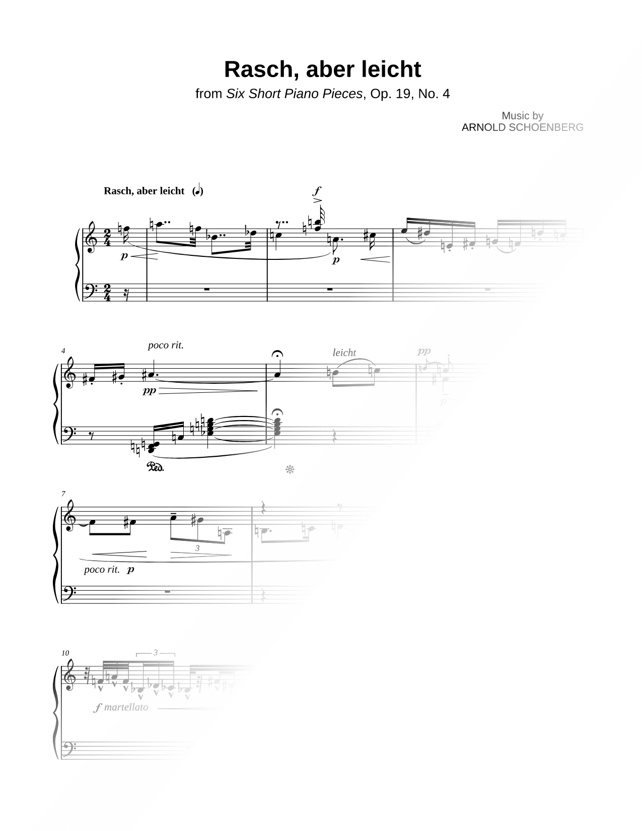 Six Short Piano Pieces, Op. 19: 4. Rasch, aber leicht