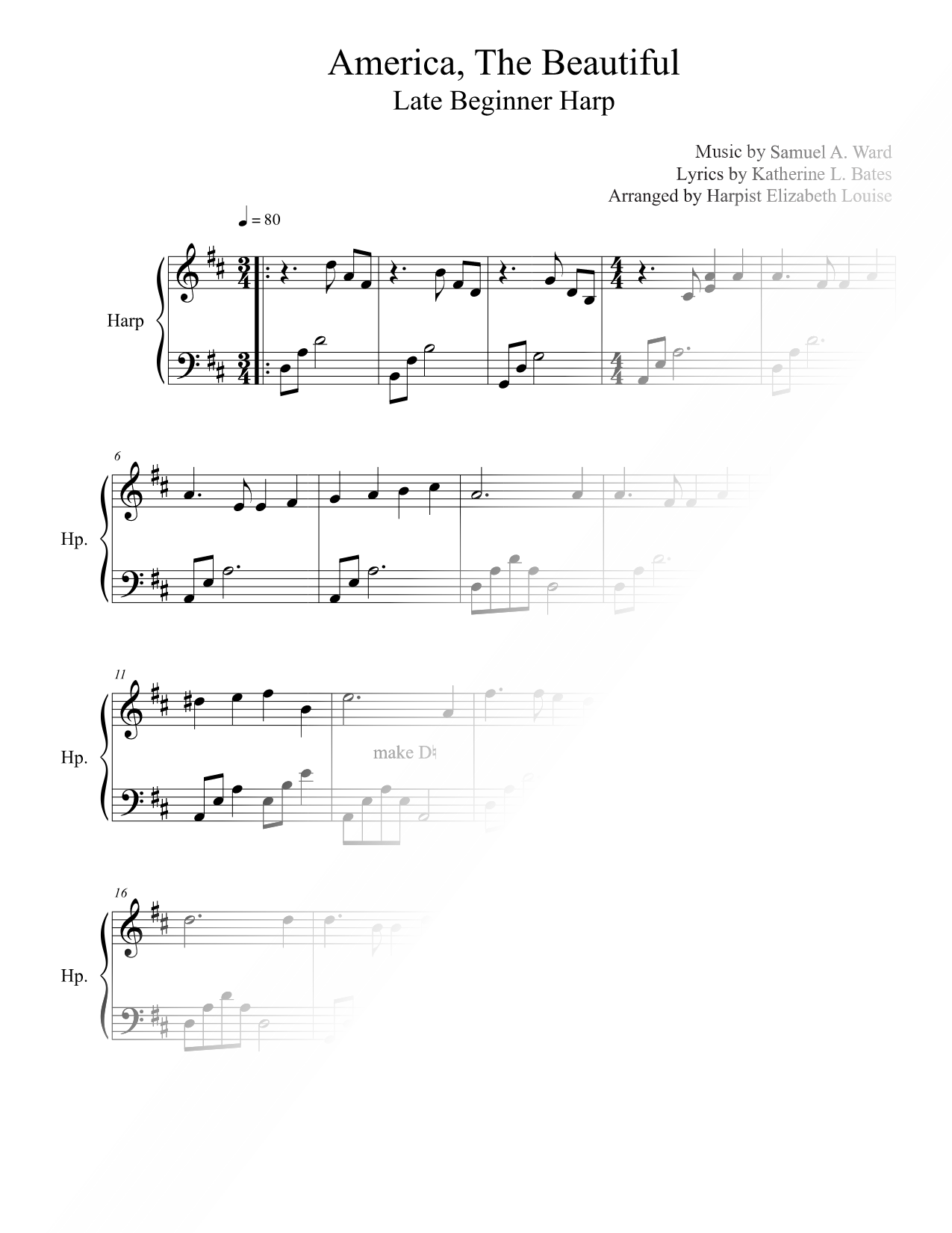 America the Beautiful [late beginner]
