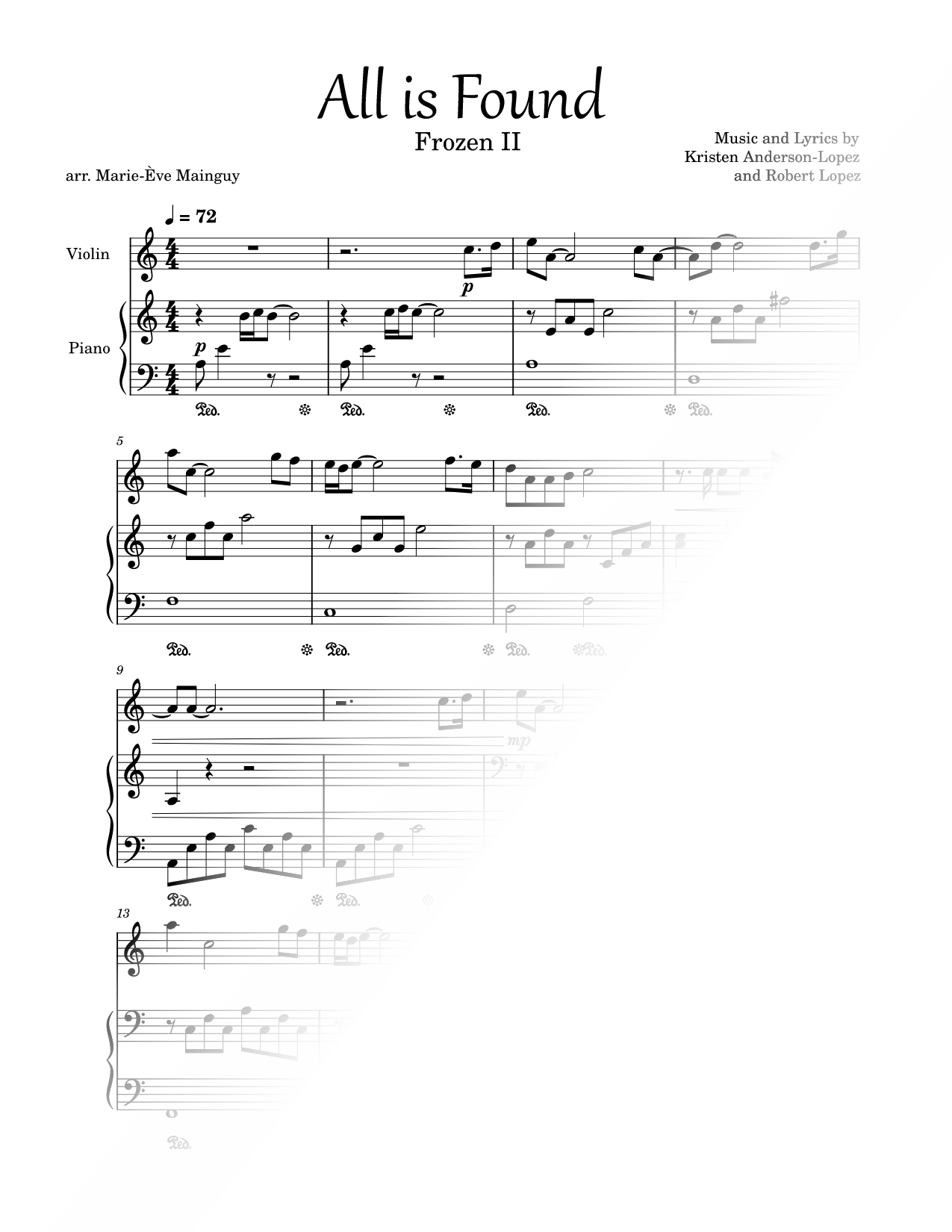 All Is Found - Violin & Piano