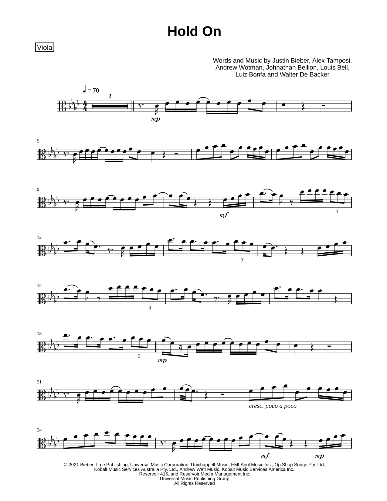 Hold On - Viola