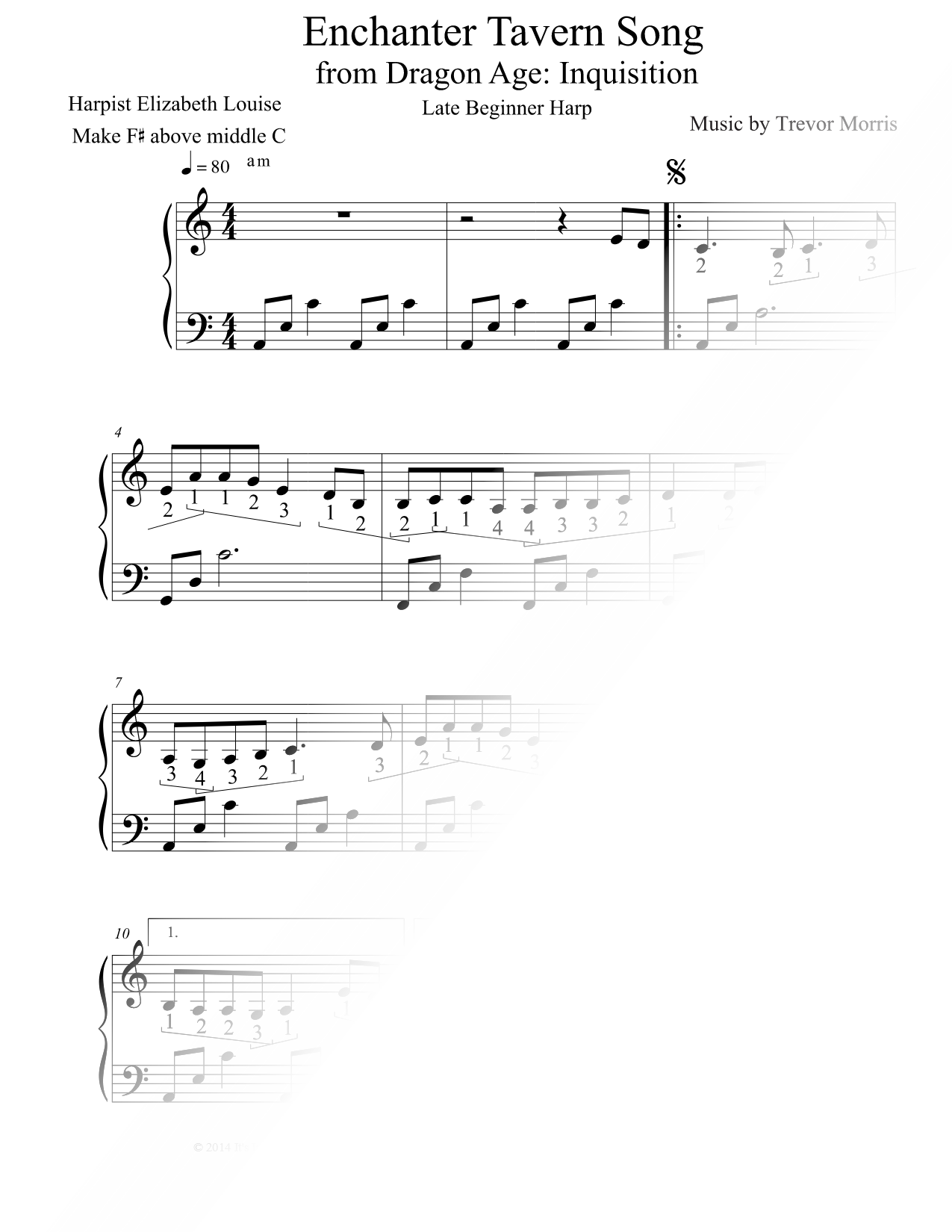 Enchanter Tavern Song [late beginner]