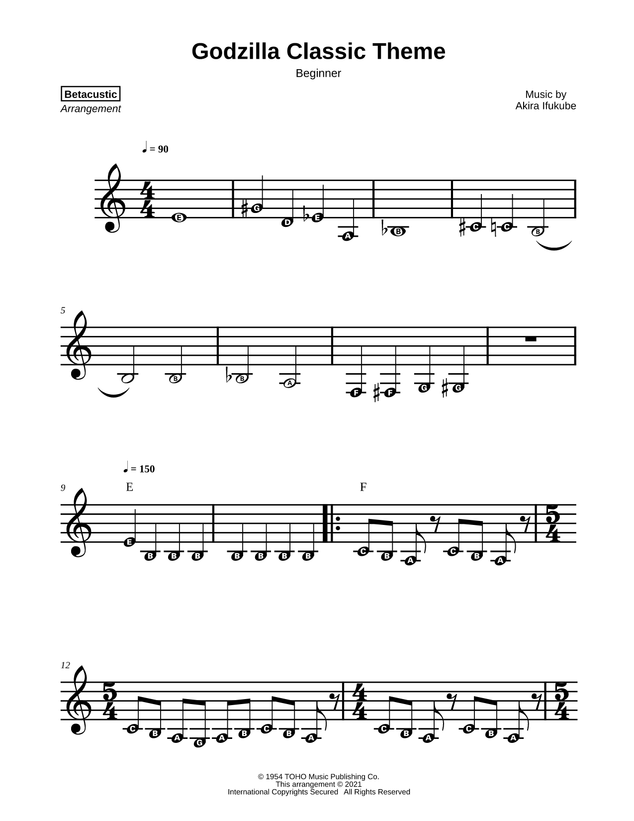 Godzilla Classic Theme [beginner]