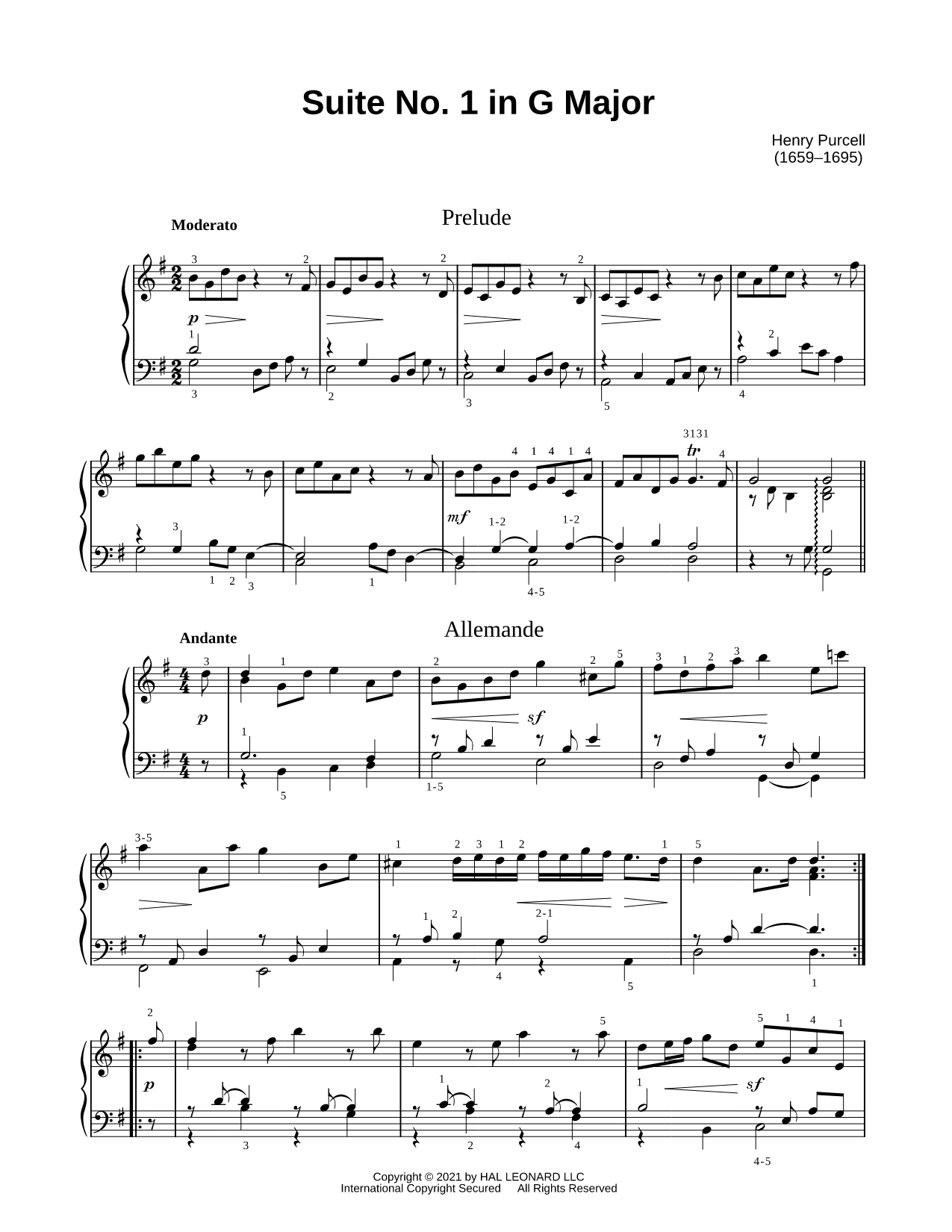 Suite No. 1 in G Major