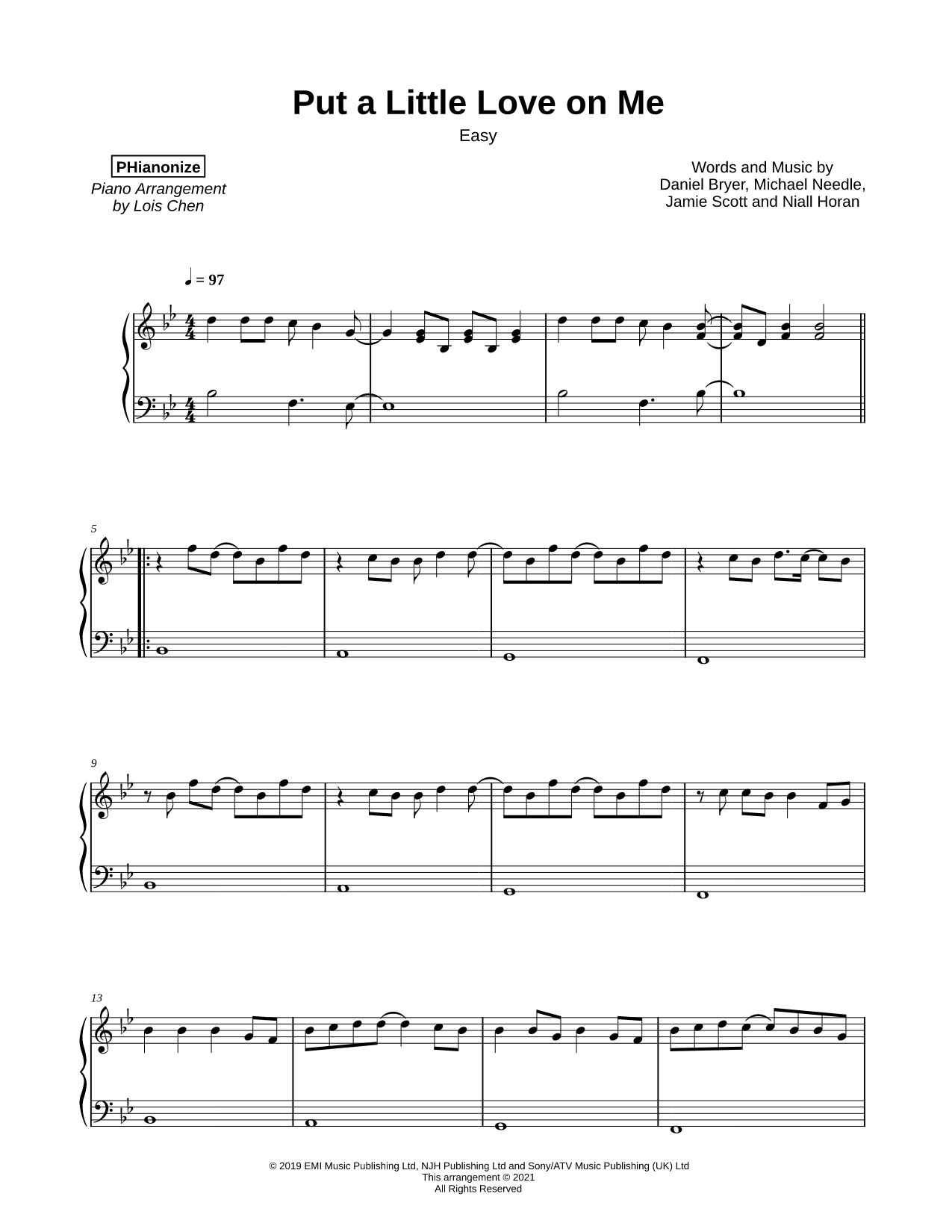 Put a Little Love on Me [easy]