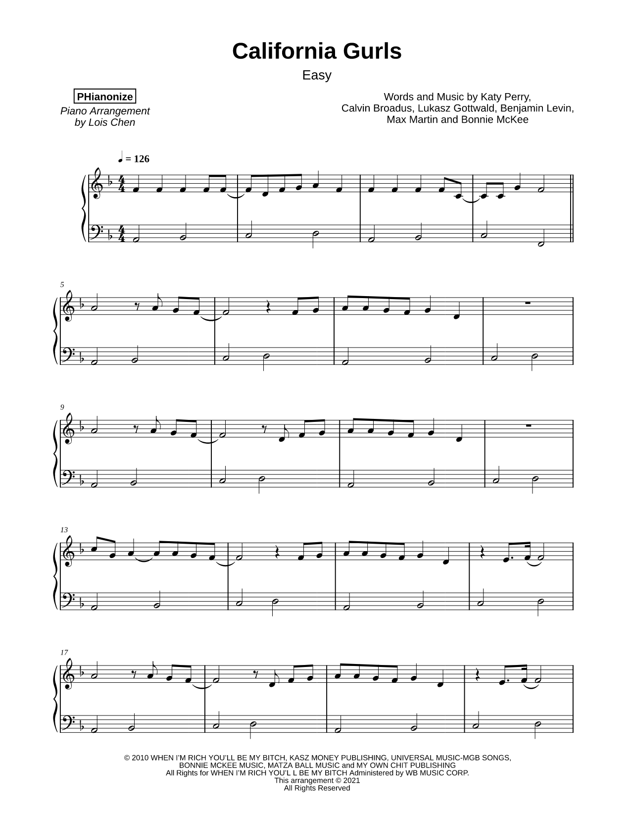 California Gurls [easy]
