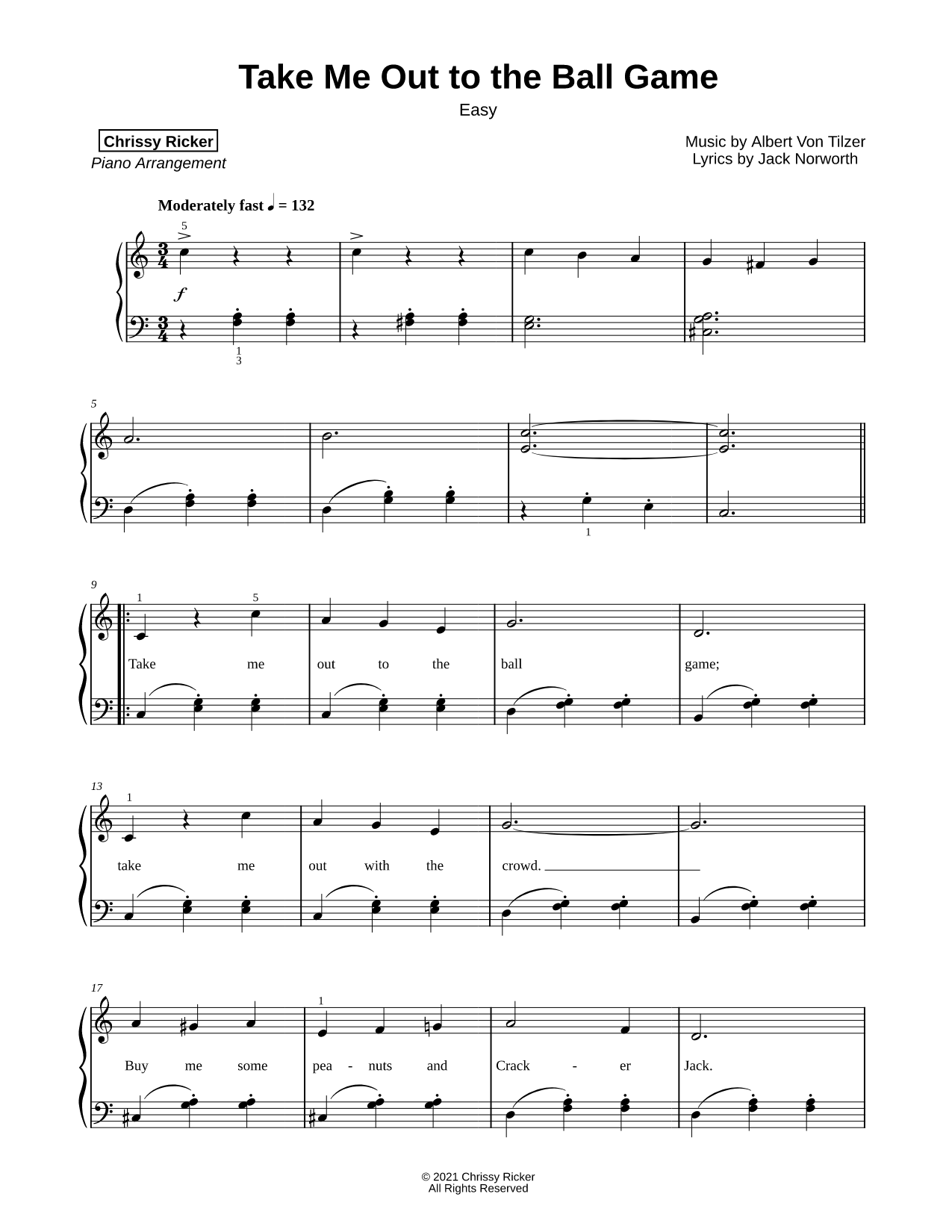 Take Me Out to the Ball Game [easy]