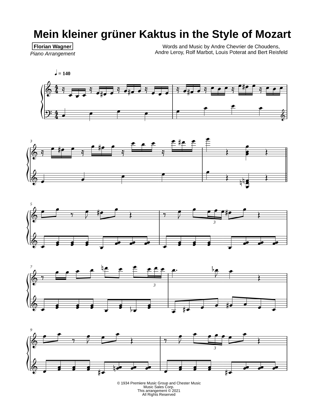 Mein kleiner grüner Kaktus in the Style of Mozart