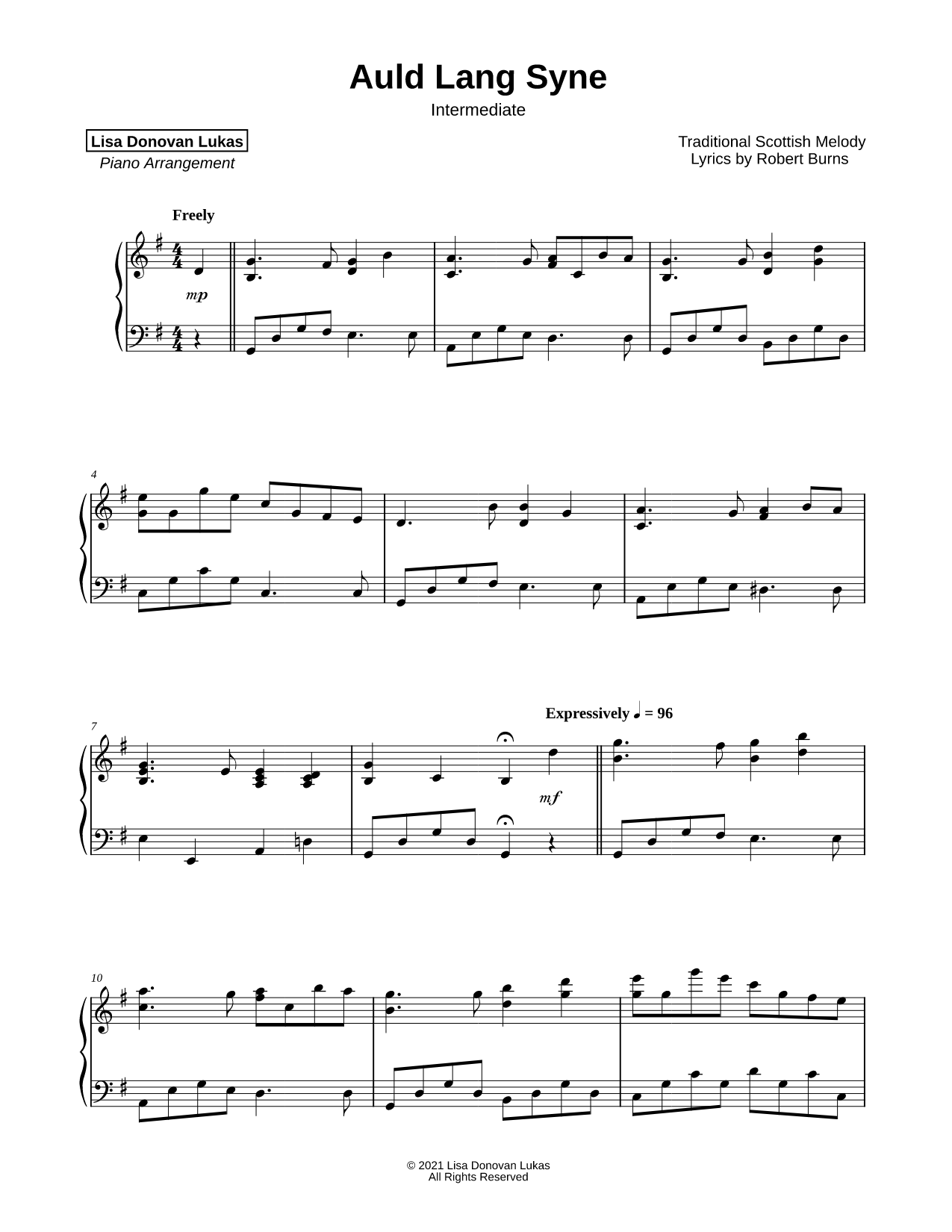 Auld Lang Syne [intermediate]