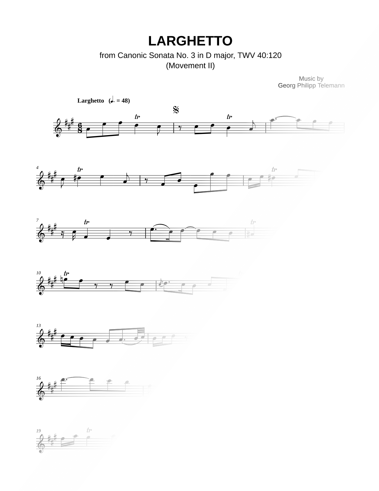 Canonic Sonata no. 3, TWV 40: 120: II. Larghetto