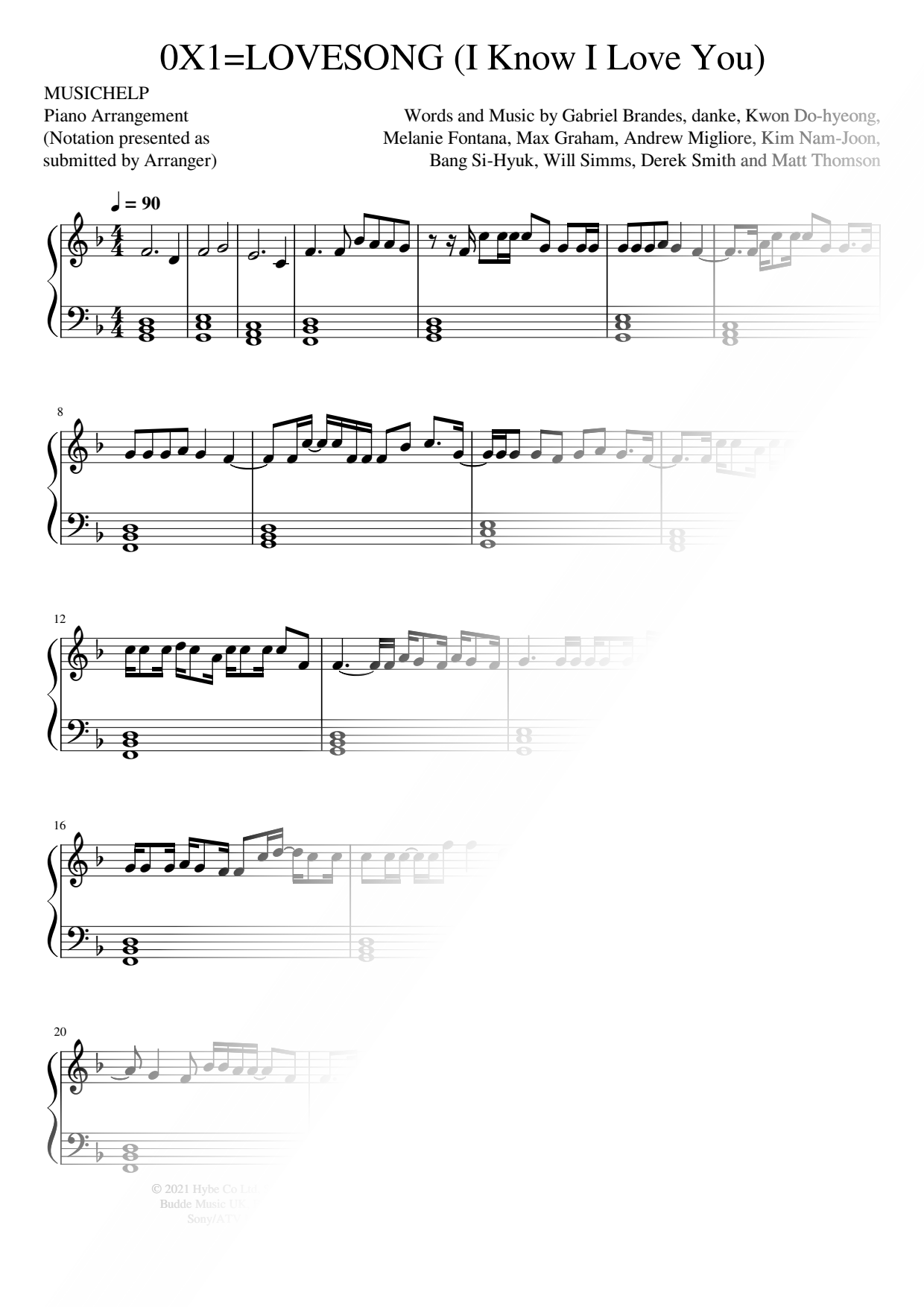 0x1=lovesong (I Know I Love You)