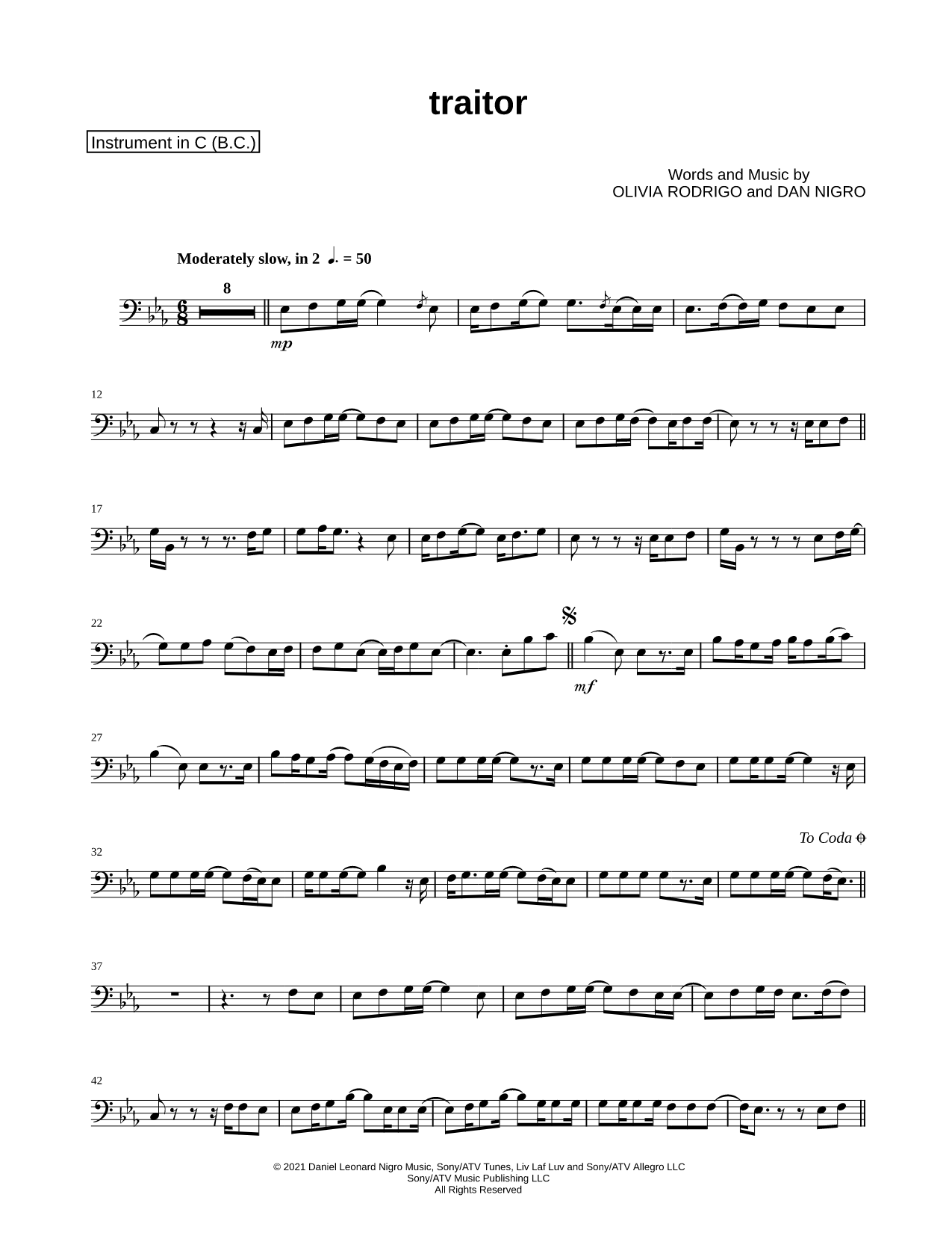traitor - Bass Clef Instrument