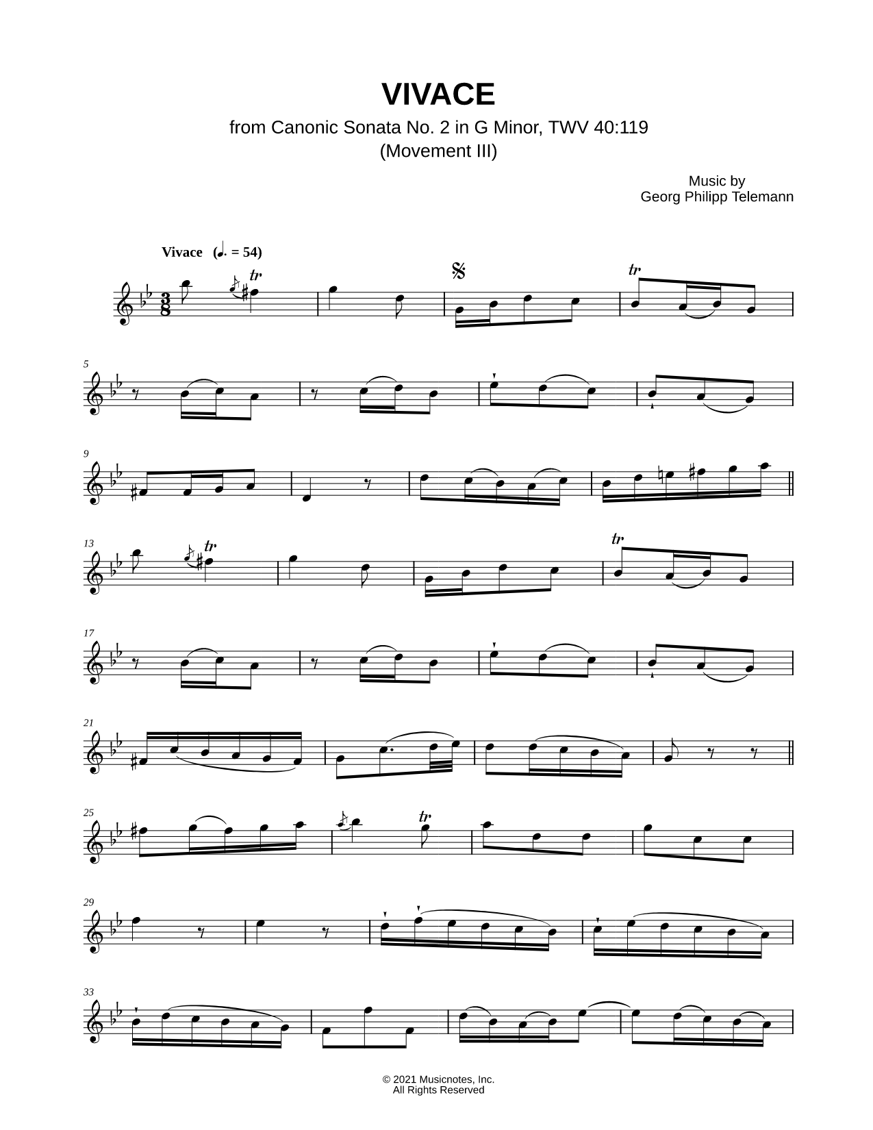Canonic Sonata No. 2, TWV 40: 119: III. Vivace