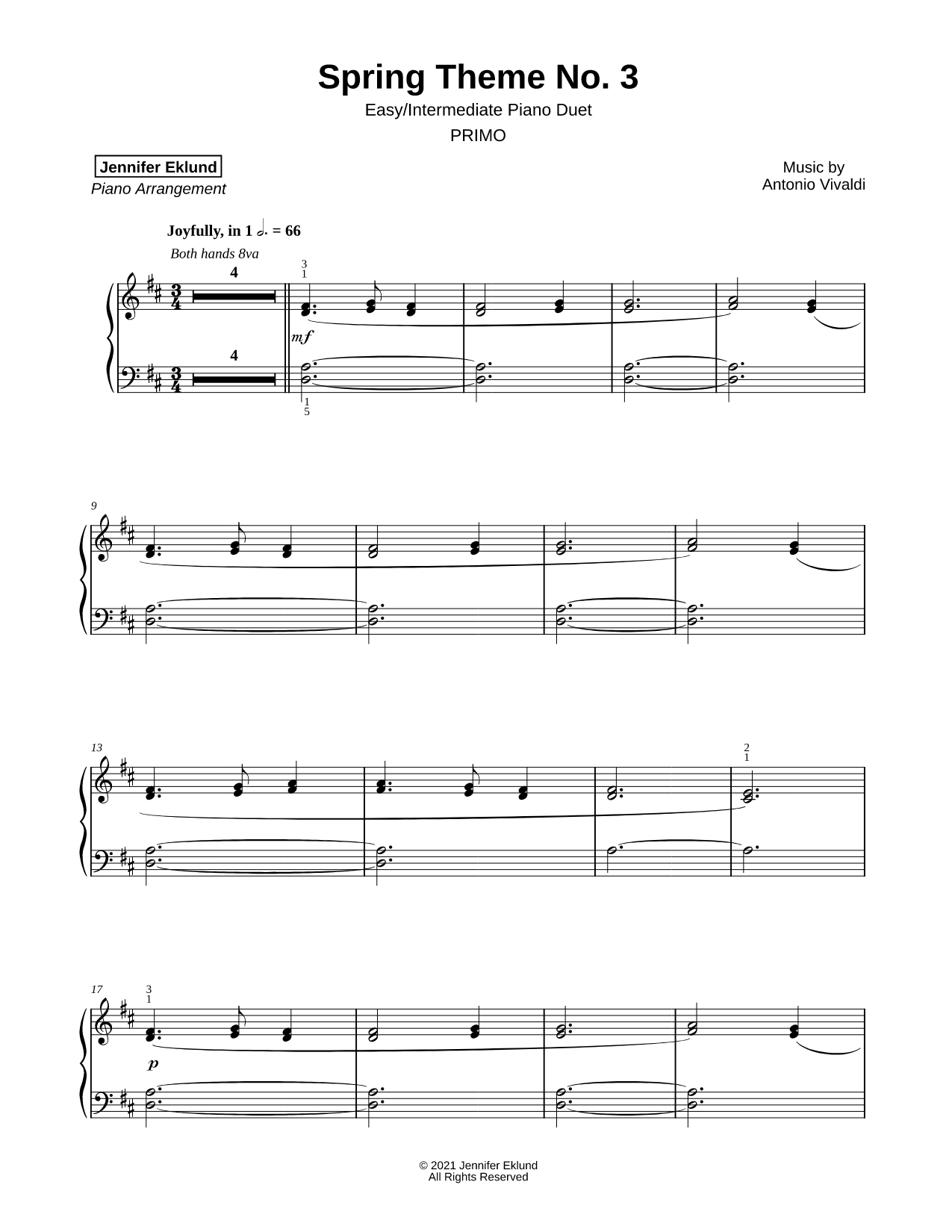 Spring Theme No. 3 [easy - intermediate duet]