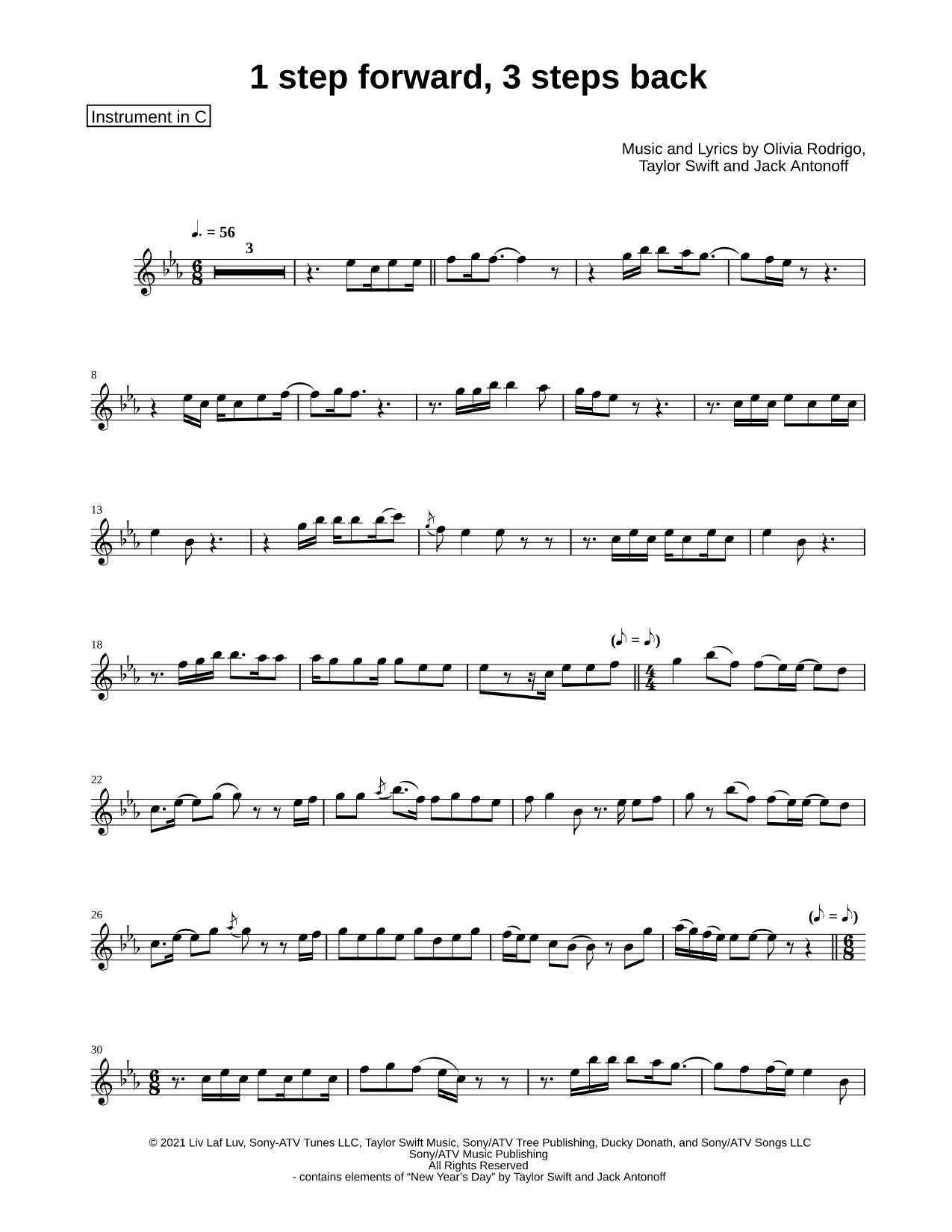 1 step forward, 3 steps back - C Instrument
