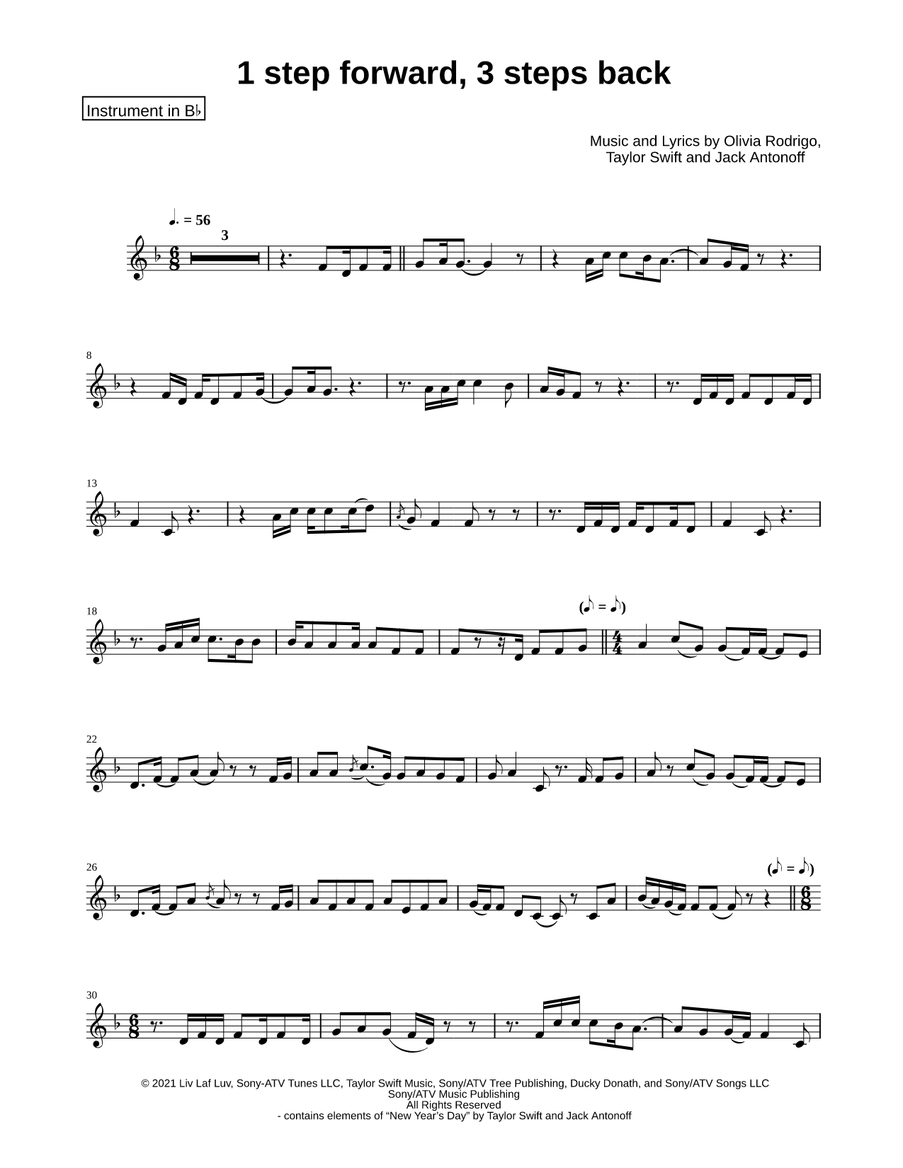 1 step forward, 3 steps back - Bb Instrument