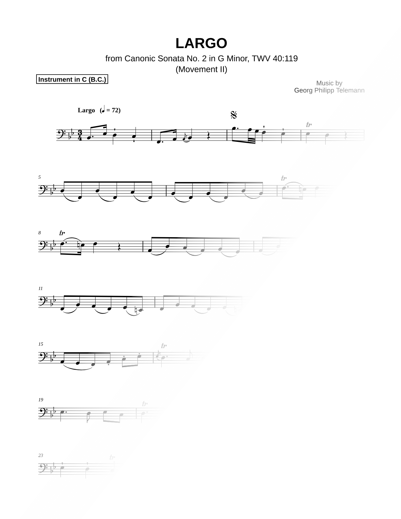 Canonic Sonata No. 2, TWV 40: 119: II. Larghetto