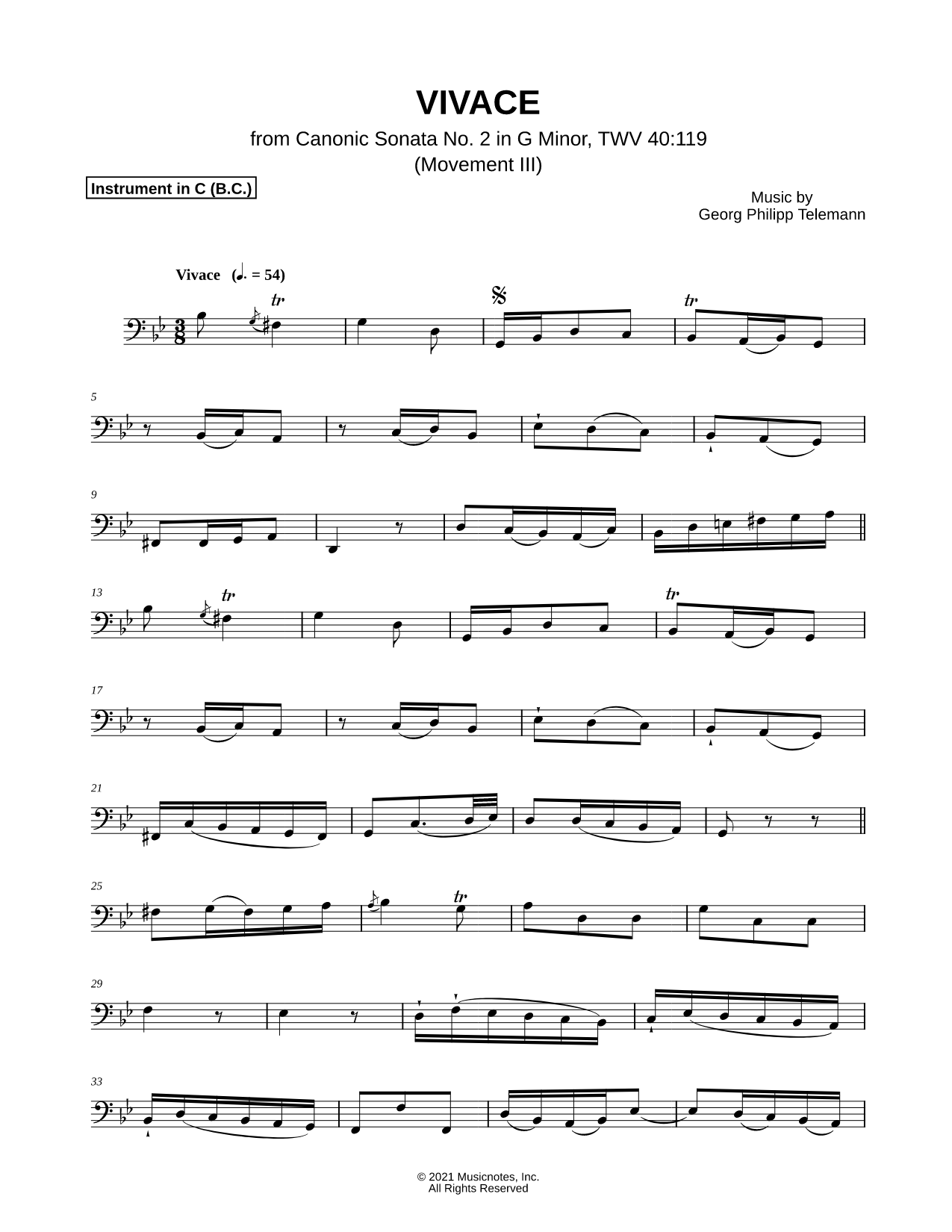 Canonic Sonata No. 2, TWV 40: 119: III. Vivace