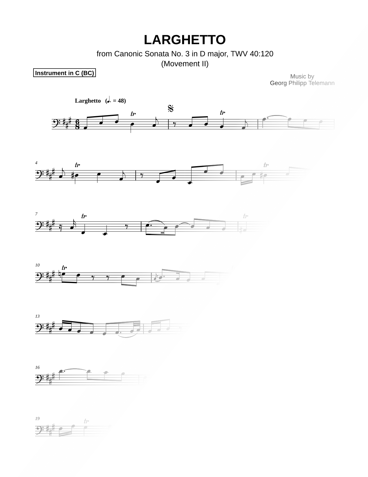 Canonic Sonata no. 3, TWV 40: 120: II. Larghetto