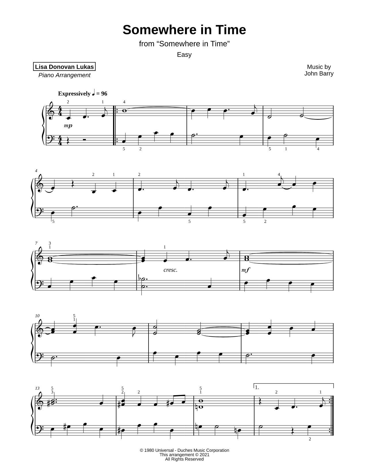 Somewhere in Time [easy]