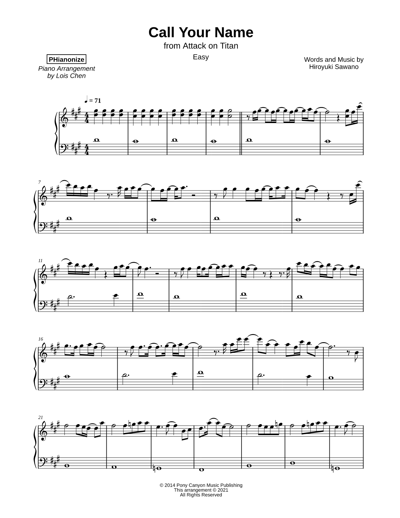 Call Your Name [easy]