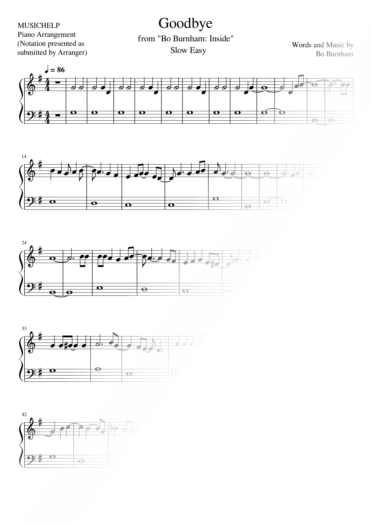Goodbye [slow easy]
