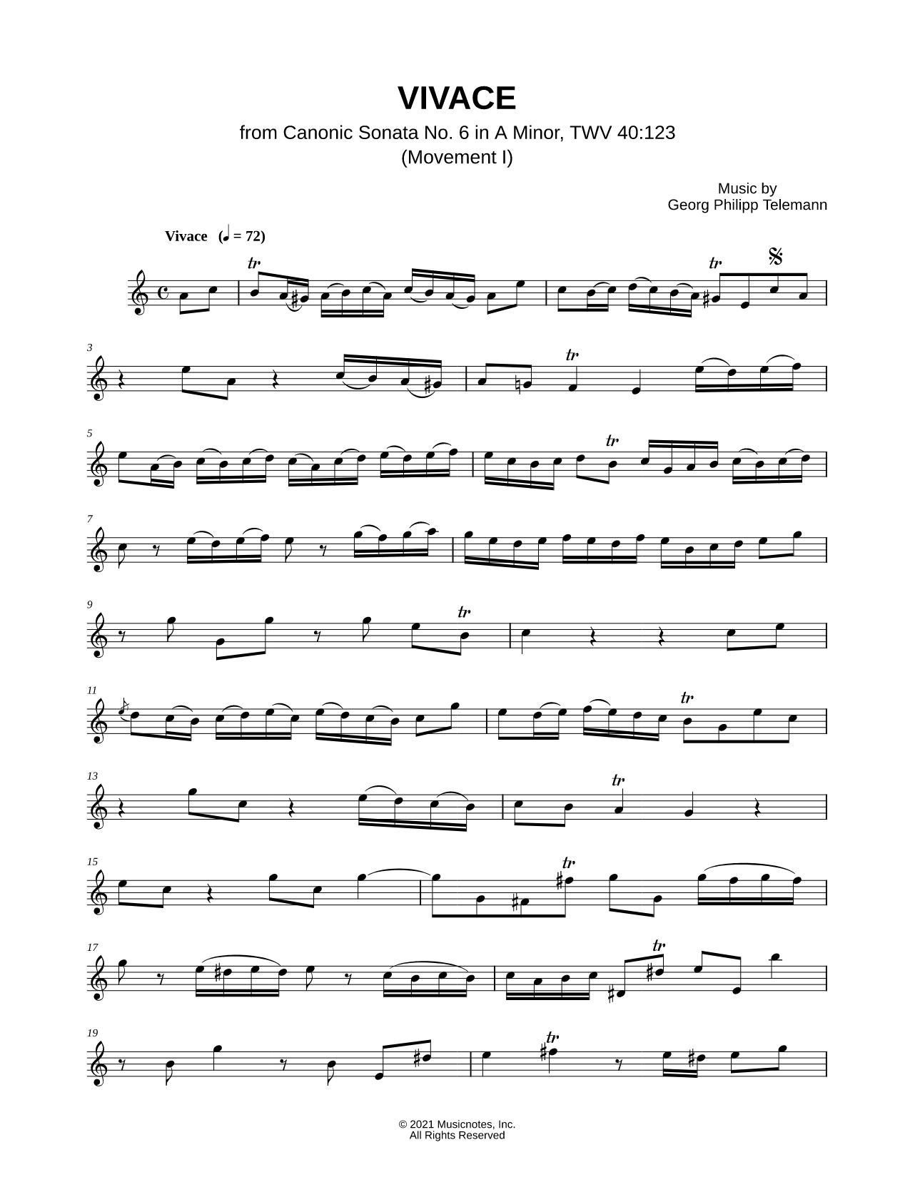 Canonic Sonata no. 6, TWV 40: 123: I. Vivace