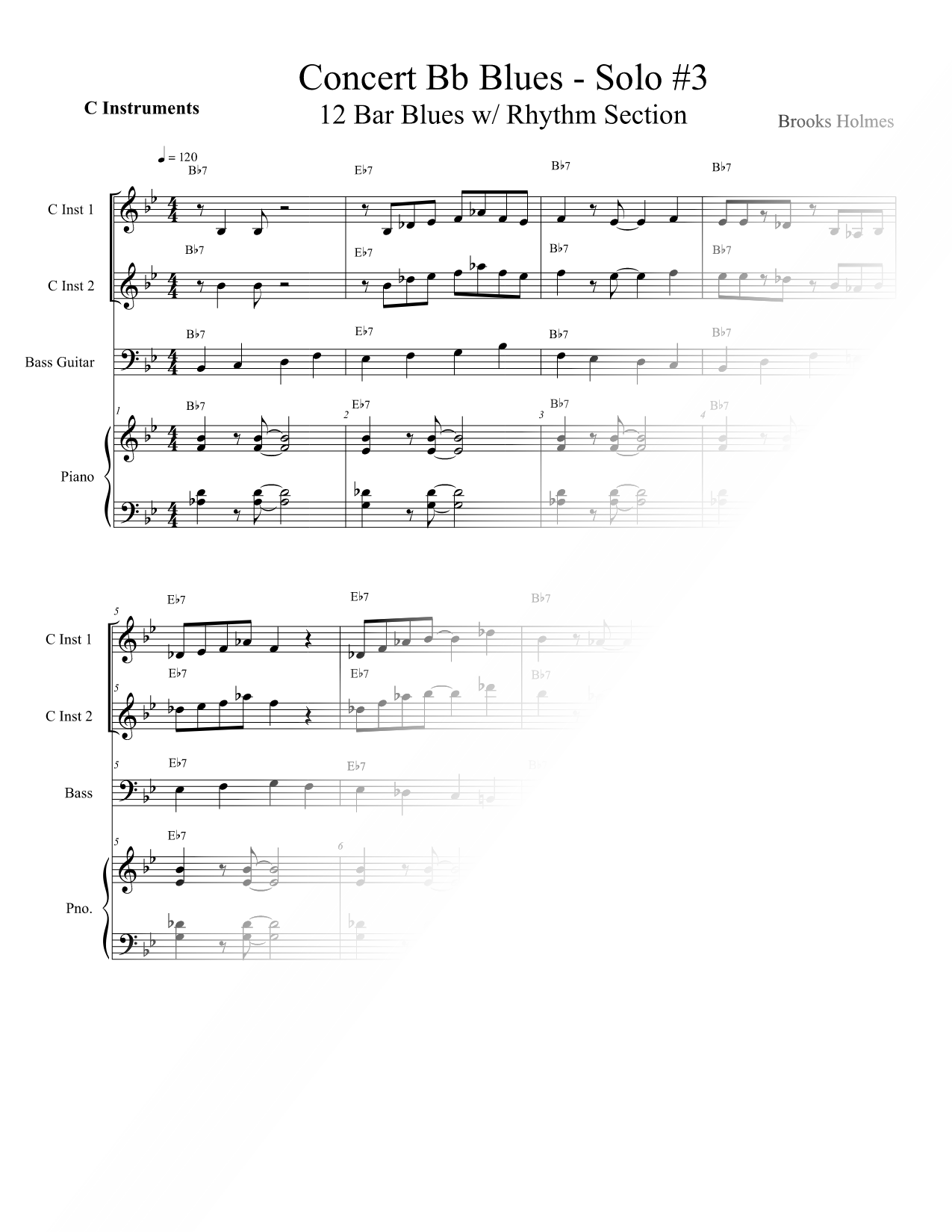 Concert Bb Blues - Solo #3 - C Instruments