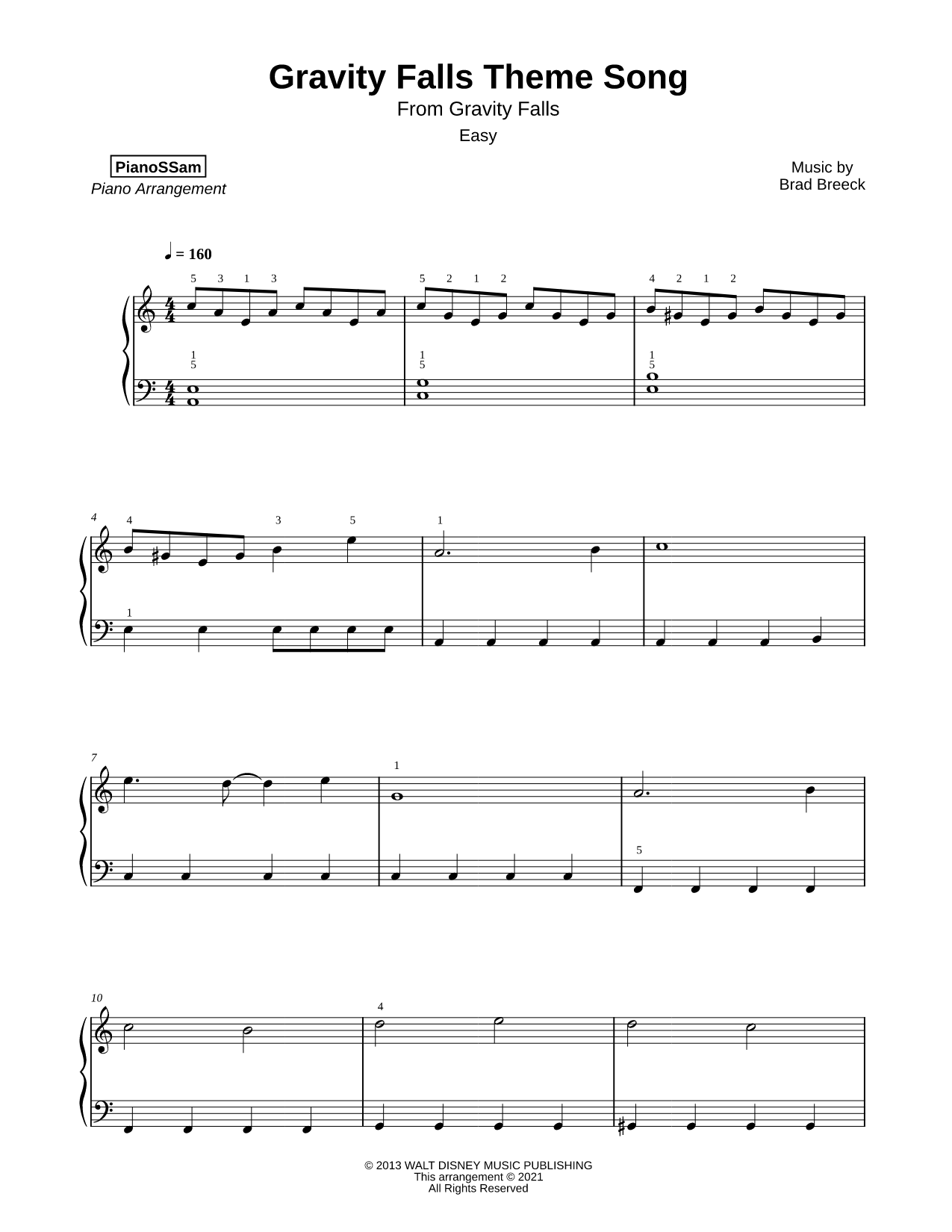 Gravity Falls (Main Title) [easy]