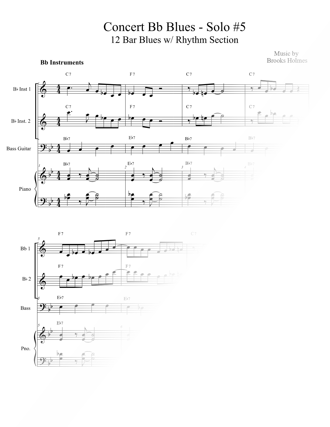Concert Bb Blues - Solo #5 - Bb Instruments