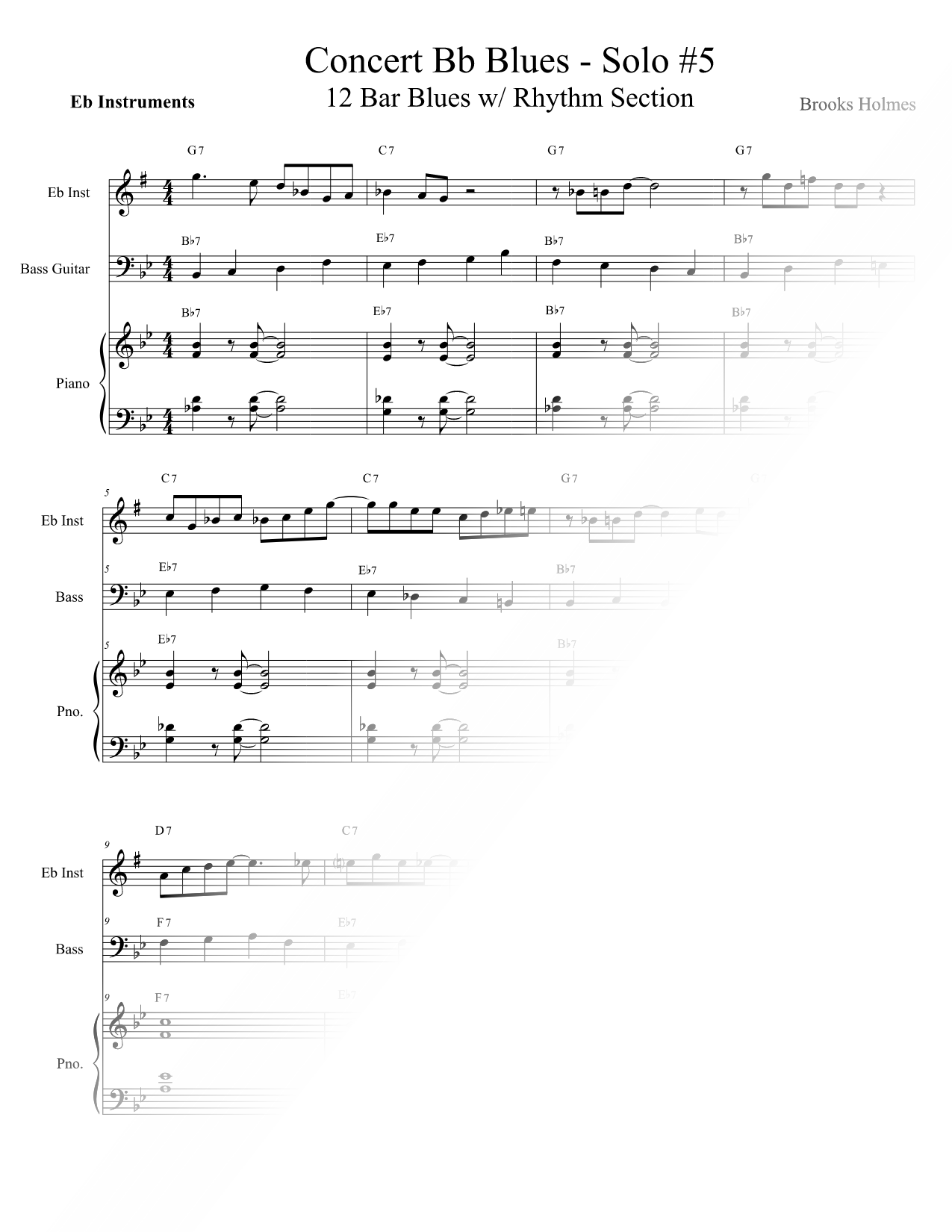 Concert Bb Blues - Solo #5 - Eb Instruments