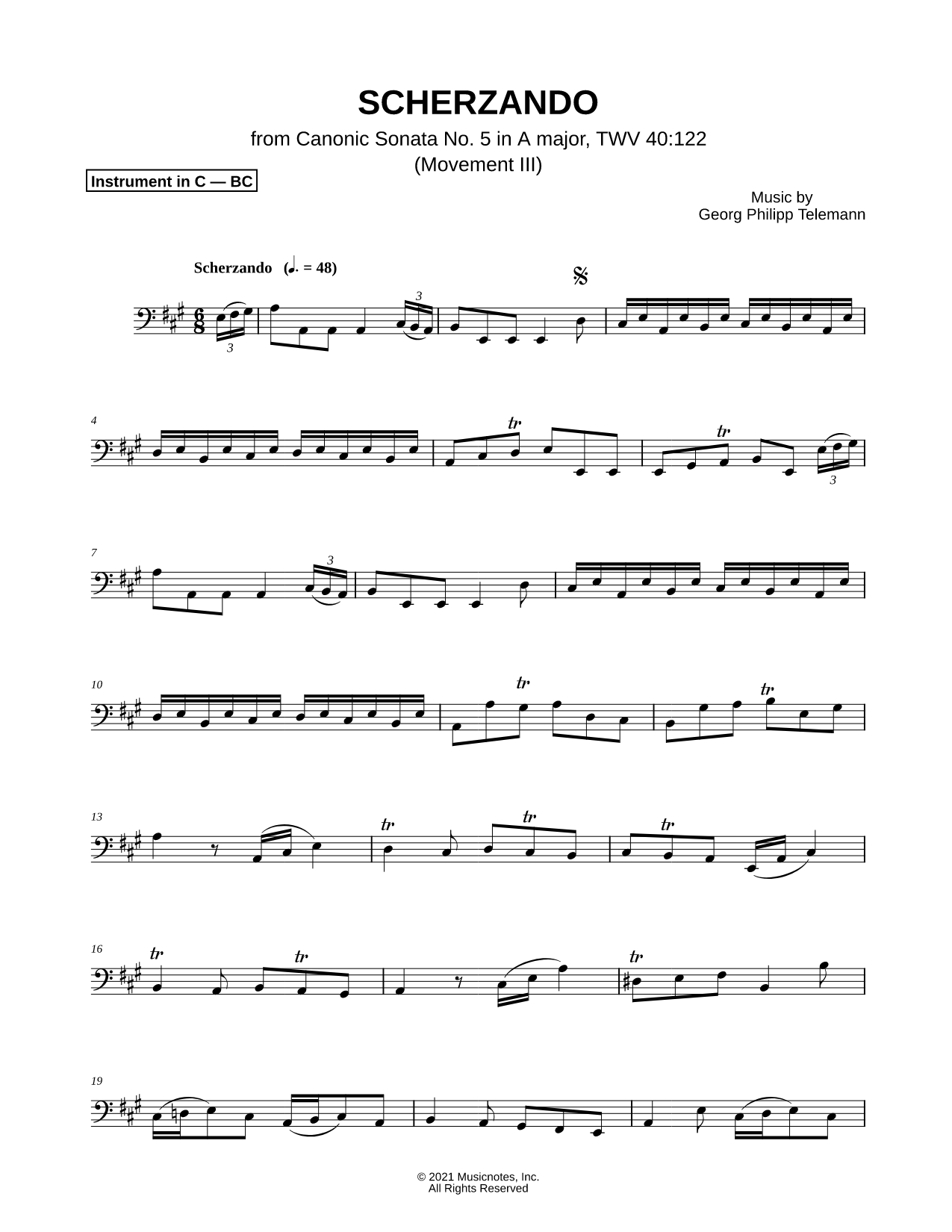 Canonic Sonata No. 5, TWV 40: 122: III. Scherzando