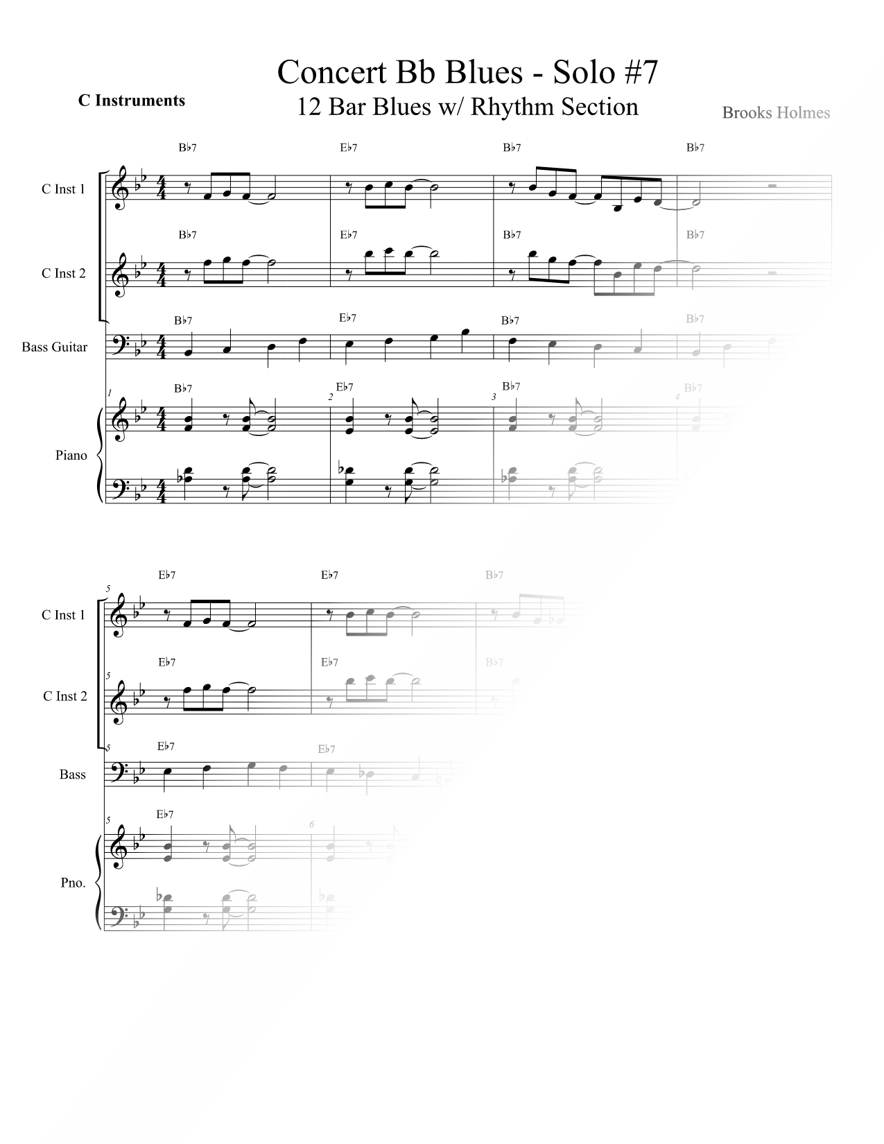 Concert Bb Blues - Solo #7 - C Instruments