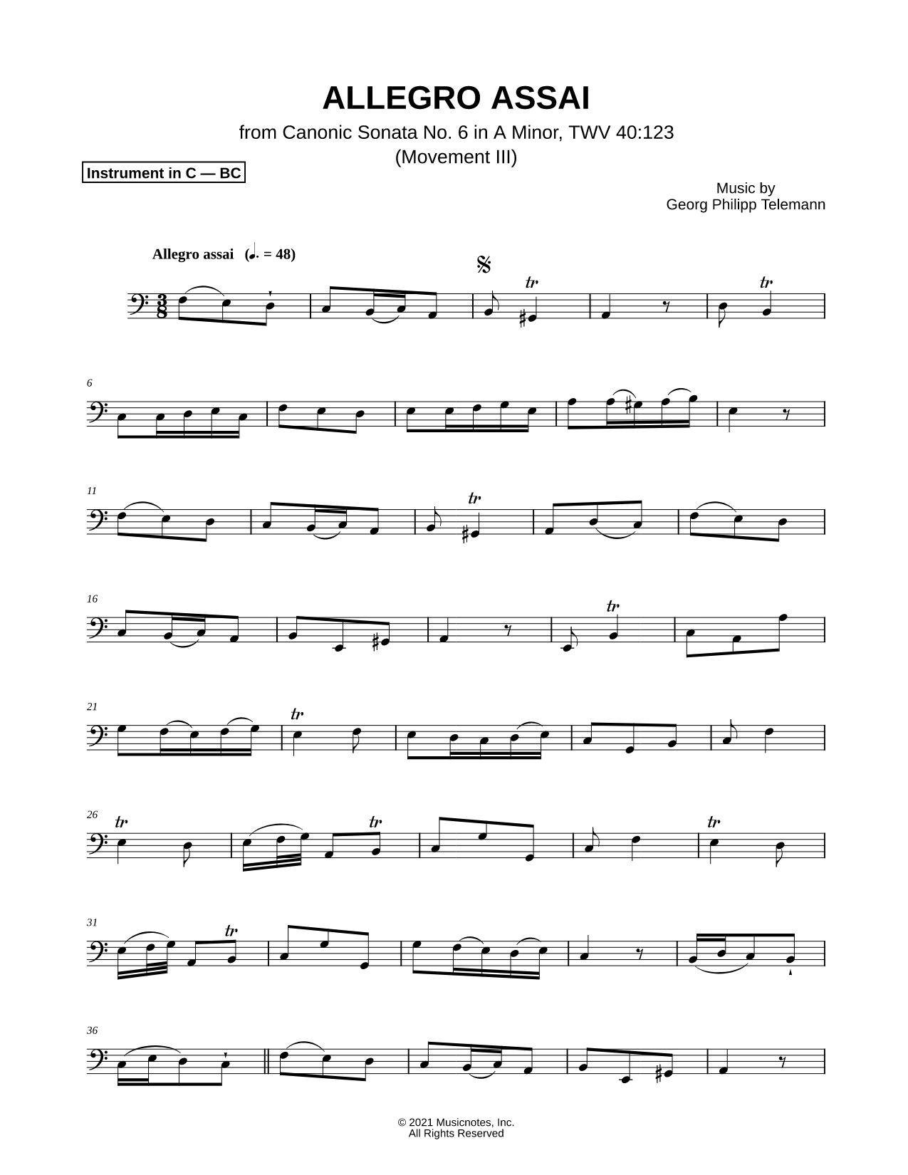 Canonic Sonata No. 6, TWV 40: 123: III. Allegro Assai